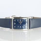 Tiffany and Co East and West Watch. Ladies Navy Blue T&Co Tank wristwatch.