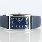Tiffany and Co East and West Watch. Ladies Navy Blue T&Co Tank wristwatch.