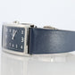 Tiffany and Co East and West Watch. Ladies Navy Blue T&Co Tank wristwatch.