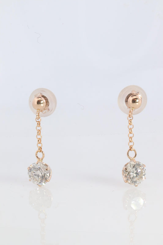 Diamond Stud Earrings. 18k YG 2/3ctw Diamond solitaire Dangle earrings.