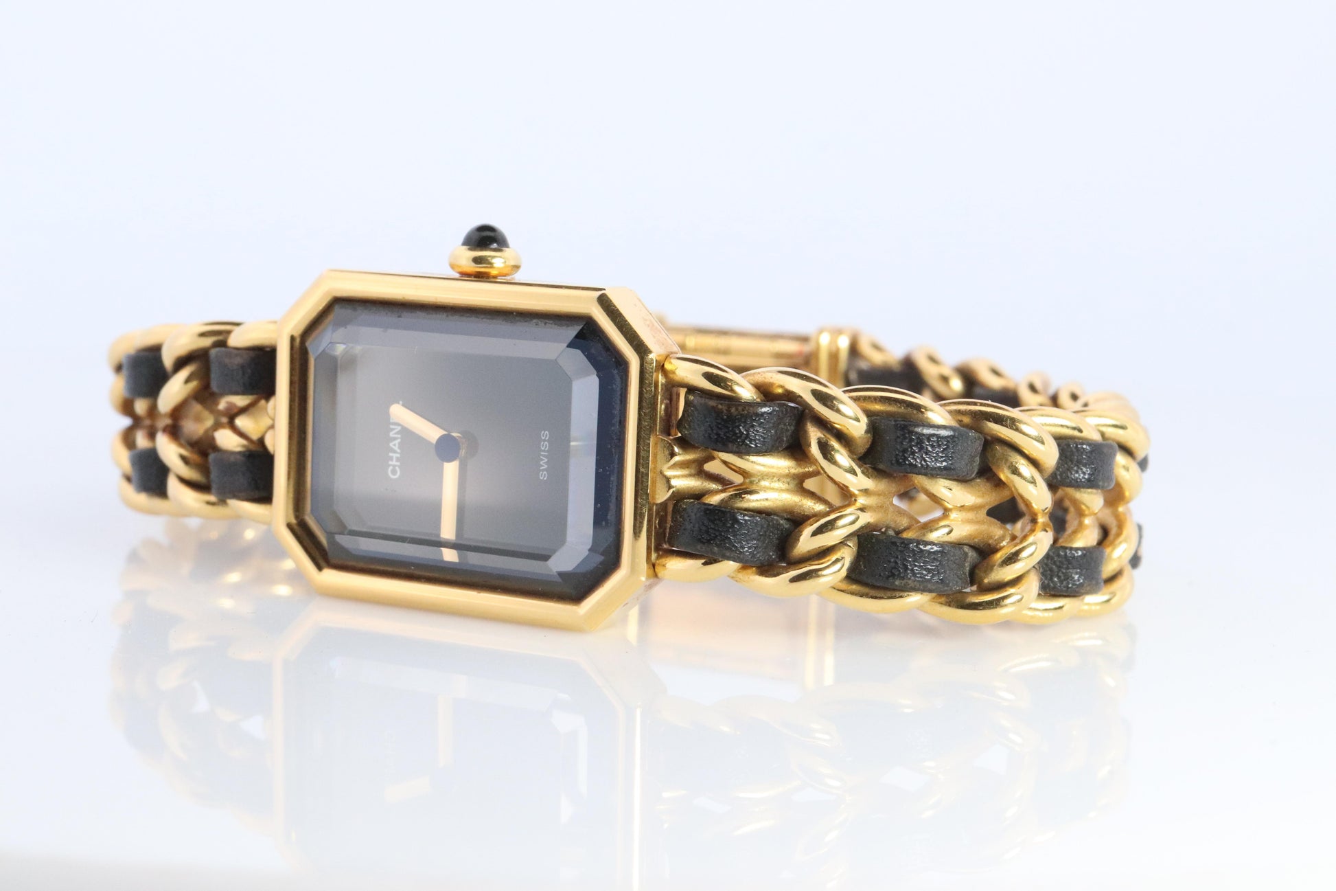 Chanel Watch. Genuine Chanel Premiere XL Ladies WristWatch. Plaque and Leather