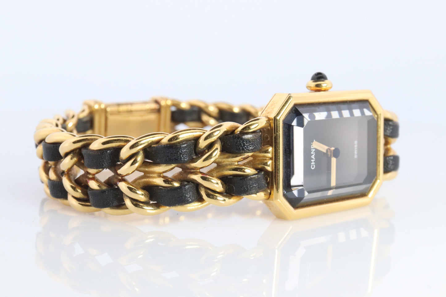 Chanel Watch. Genuine Chanel Premiere XL Ladies WristWatch. Plaque and Leather