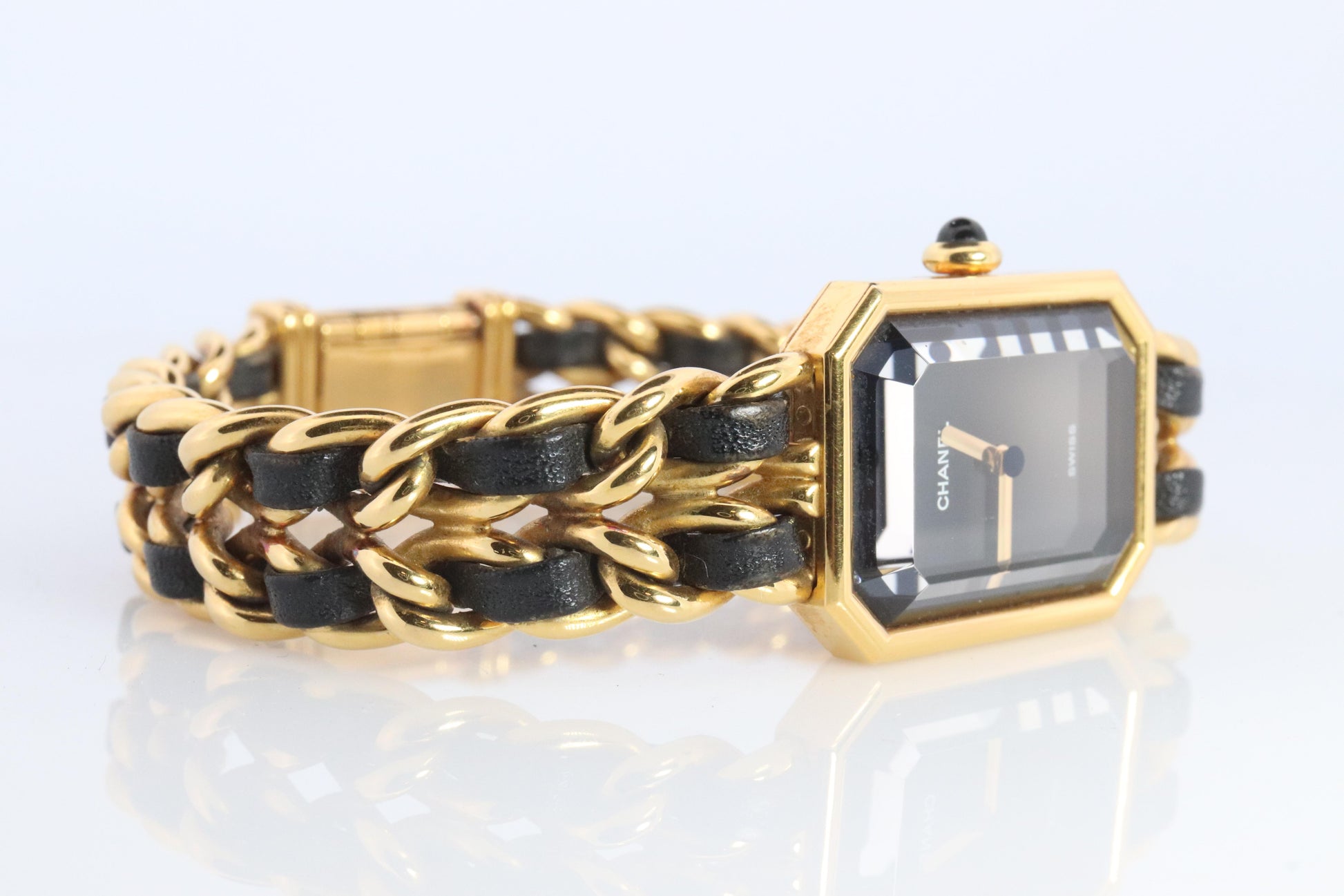 Chanel Watch. Genuine Chanel Premiere XL Ladies WristWatch. Plaque and Leather