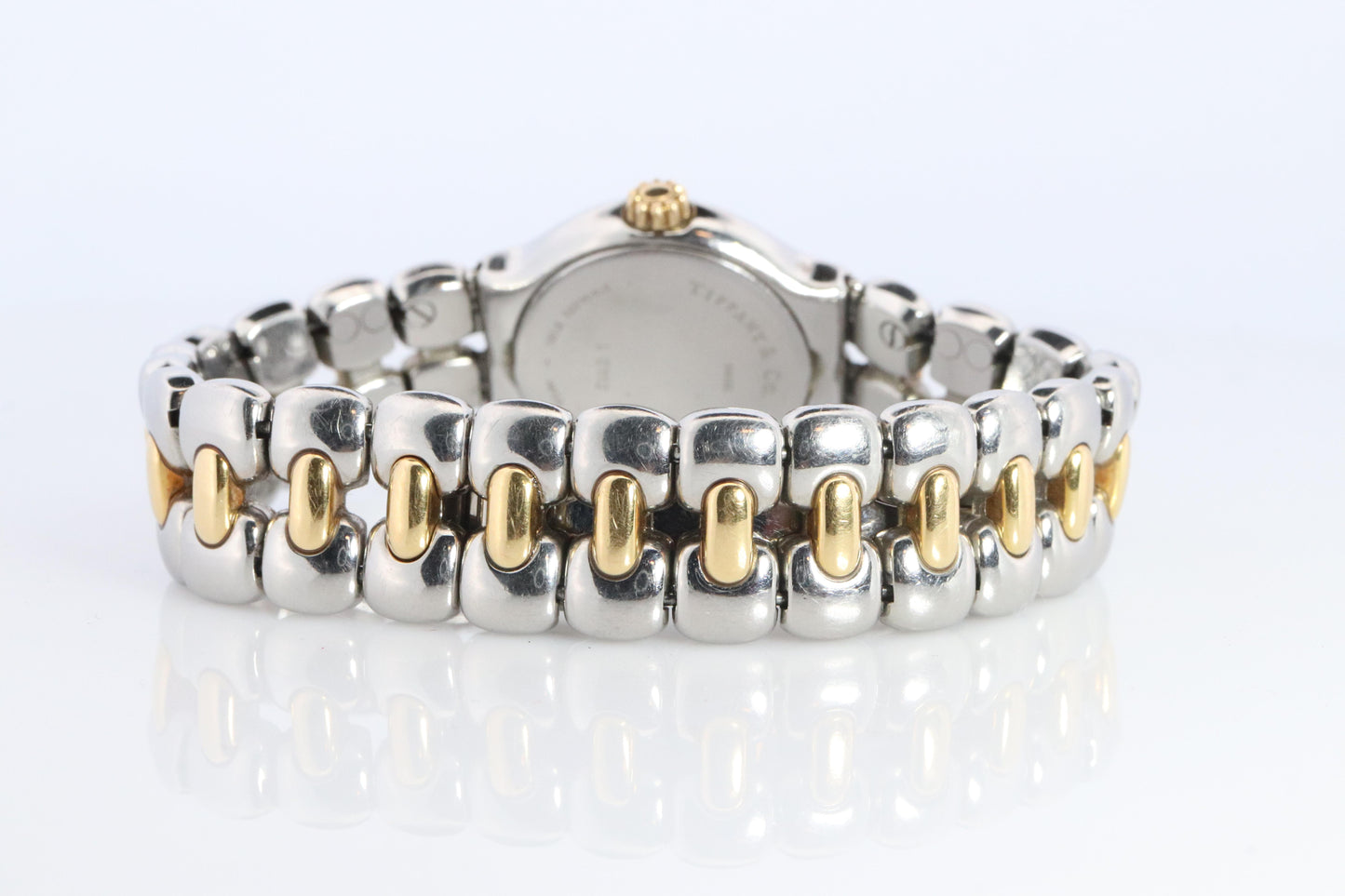 Tiffany and Co Watch. 18k Tiffany Tesoro Stainless Steel Ladies 25mm Wristwatch