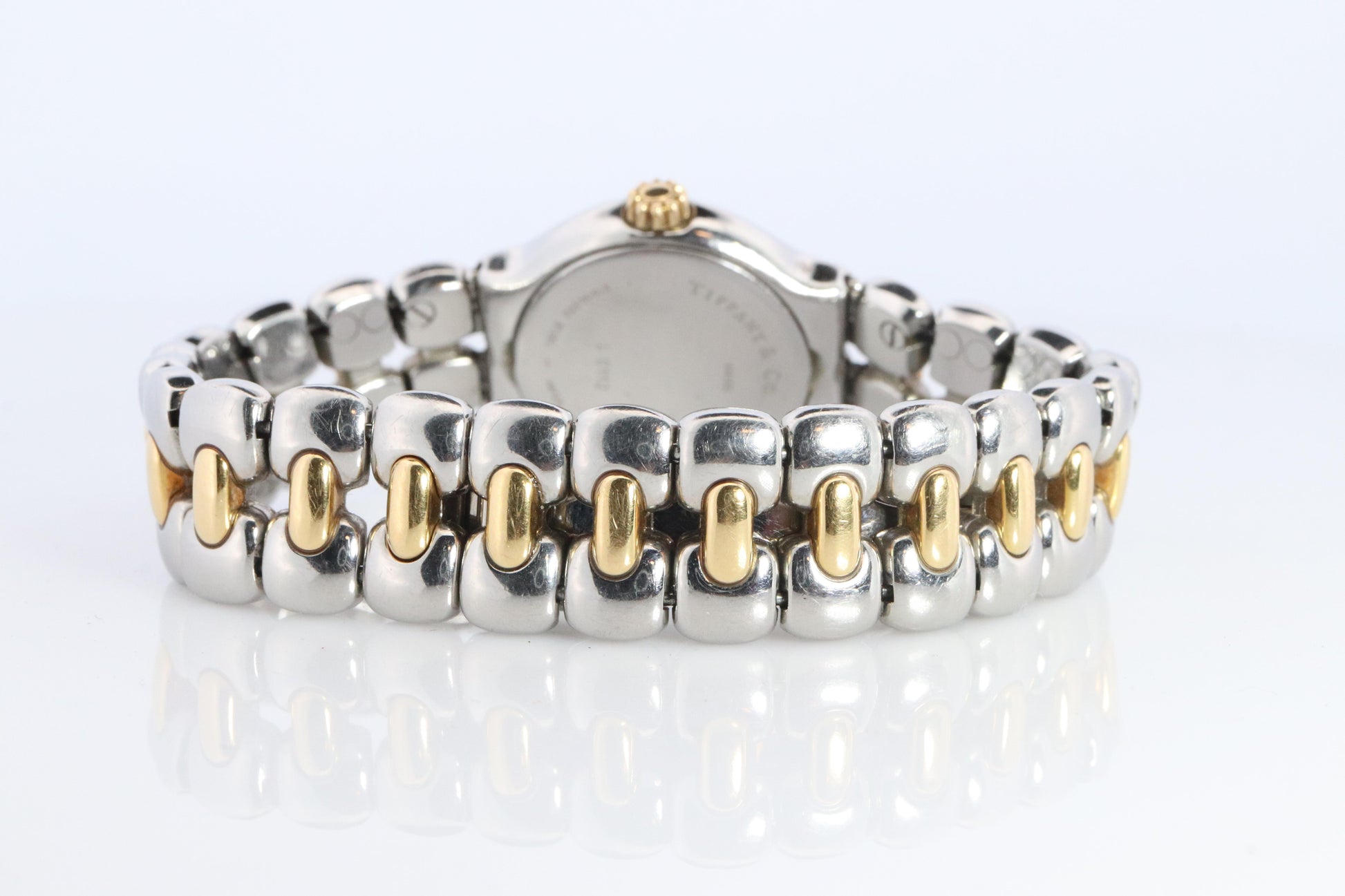 Tiffany and Co Watch. 18k Tiffany Tesoro Stainless Steel Ladies 25mm Wristwatch