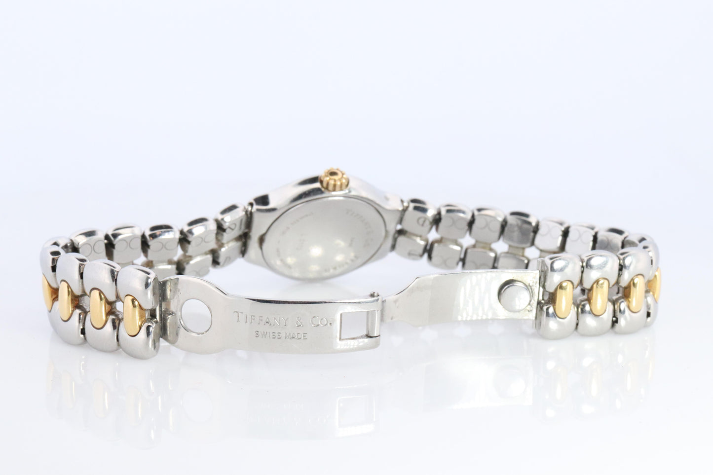 Tiffany and Co Watch. 18k Tiffany Tesoro Stainless Steel Ladies 25mm Wristwatch