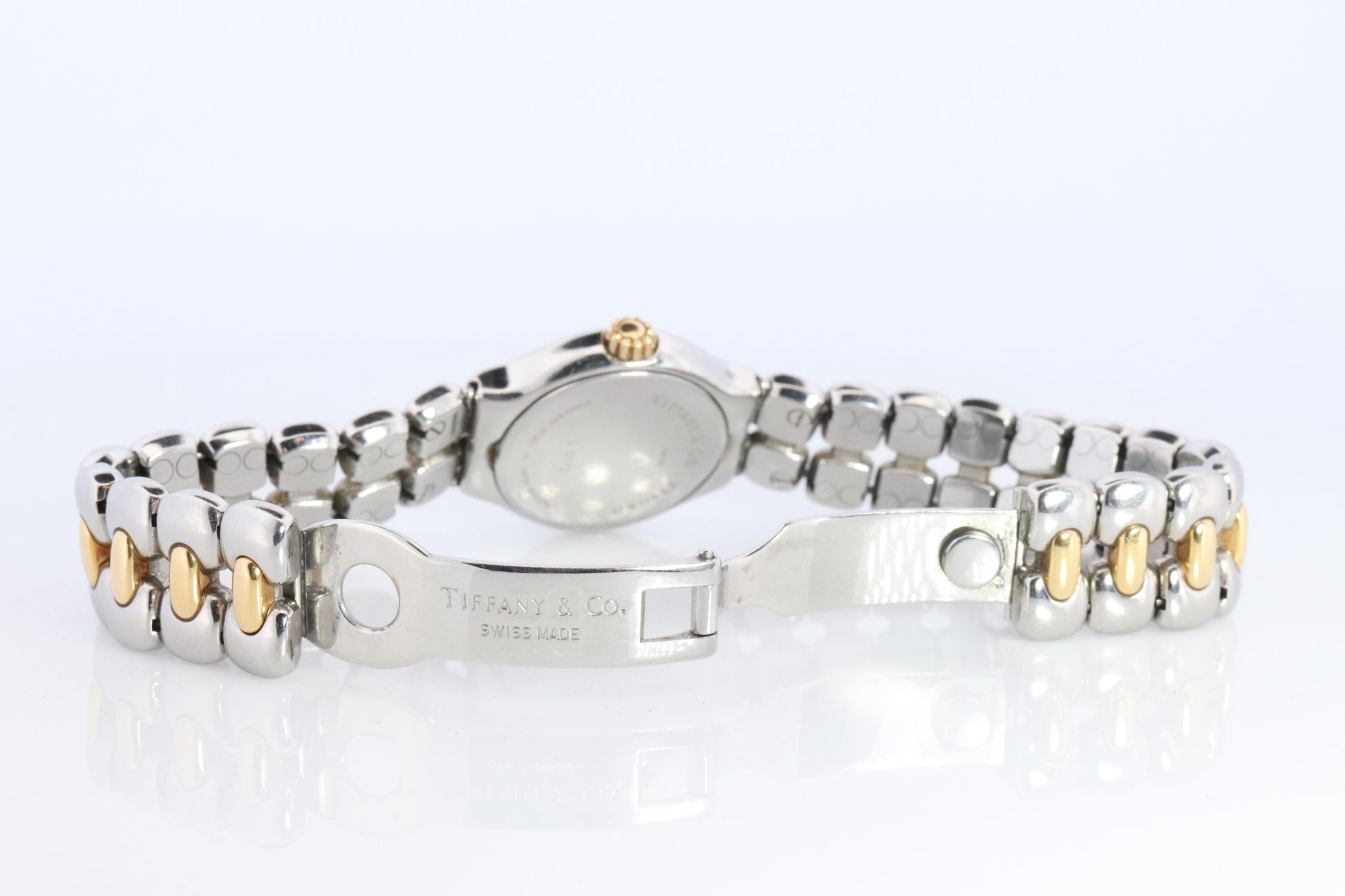 Tiffany and Co Watch. 18k Tiffany Tesoro Stainless Steel Ladies 25mm Wristwatch