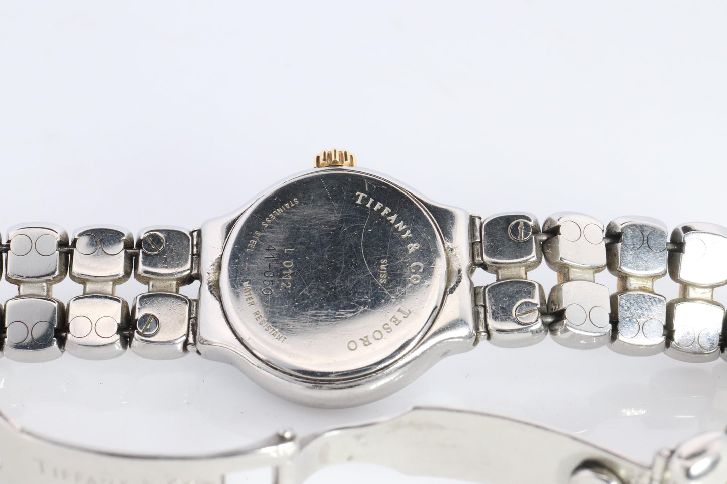 Tiffany and Co Watch. 18k Tiffany Tesoro Stainless Steel Ladies 25mm Wristwatch