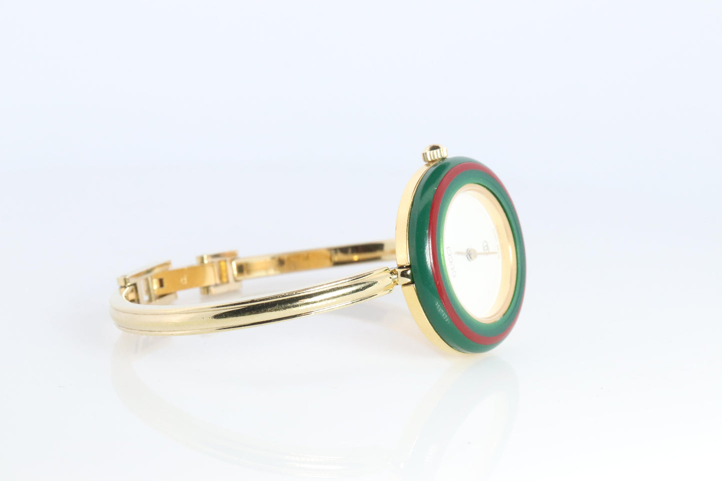 Vintage GUCCI Quartz 1100L Watch. Gucci Ladies Bangle Interchange 12 Bezel watch