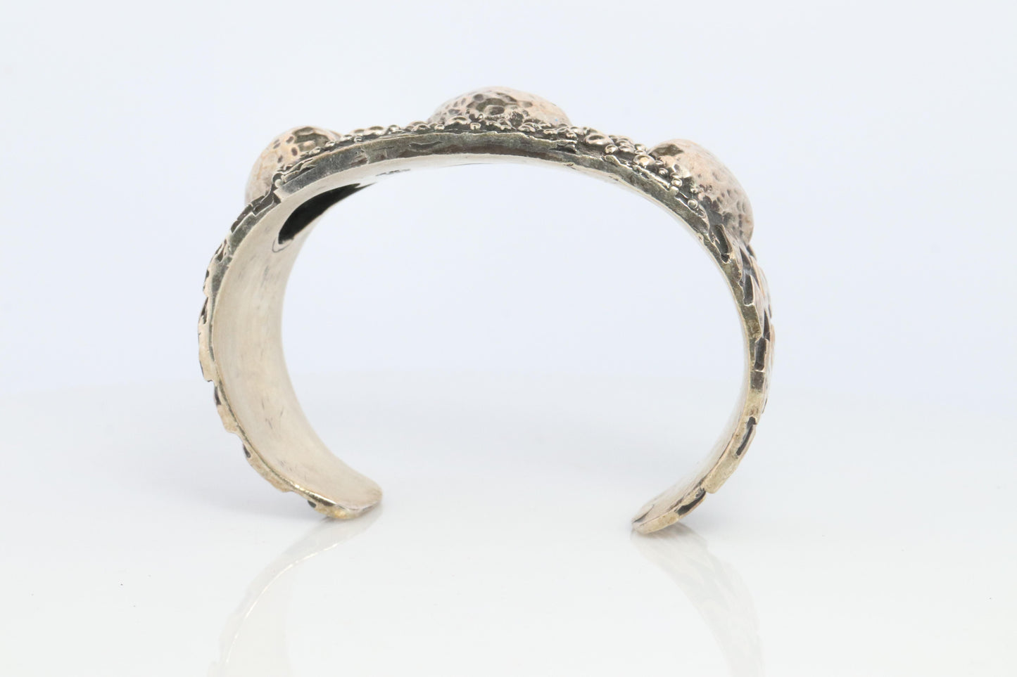 Dian Malouf Cuff Bracelet. Wide Heart Heavy sterling Silver Cuff Bracelet