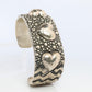 Dian Malouf Cuff Bracelet. Wide Heart Heavy sterling Silver Cuff Bracelet