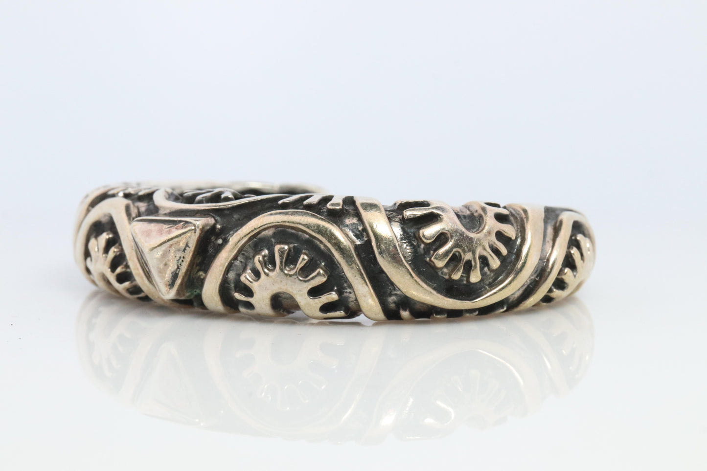 Dian Malouf Cuff Bracelet. Wide Heart Heavy sterling Silver Cuff Bracelet