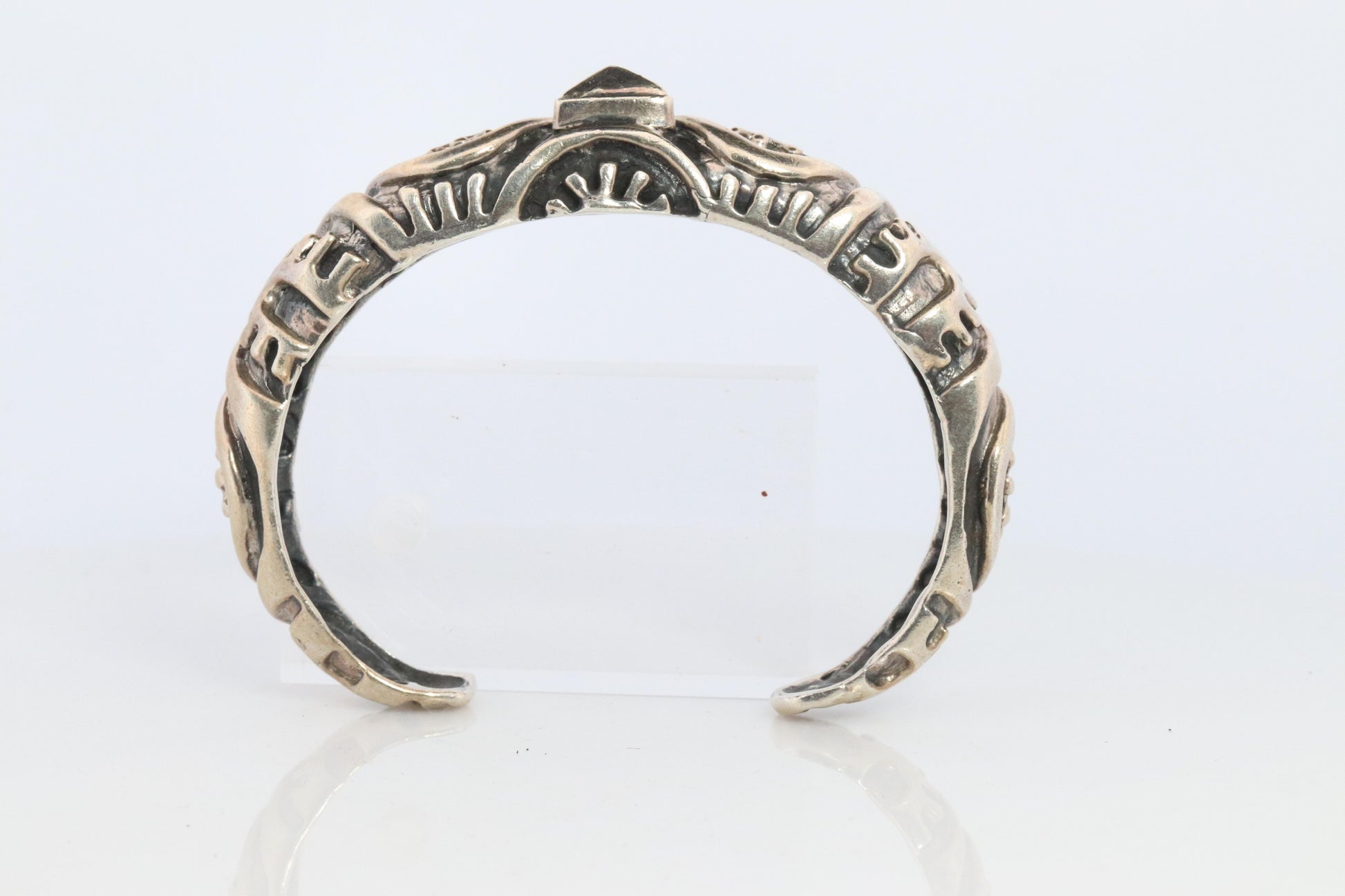 Dian Malouf Cuff Bracelet. Wide Heart Heavy sterling Silver Cuff Bracelet