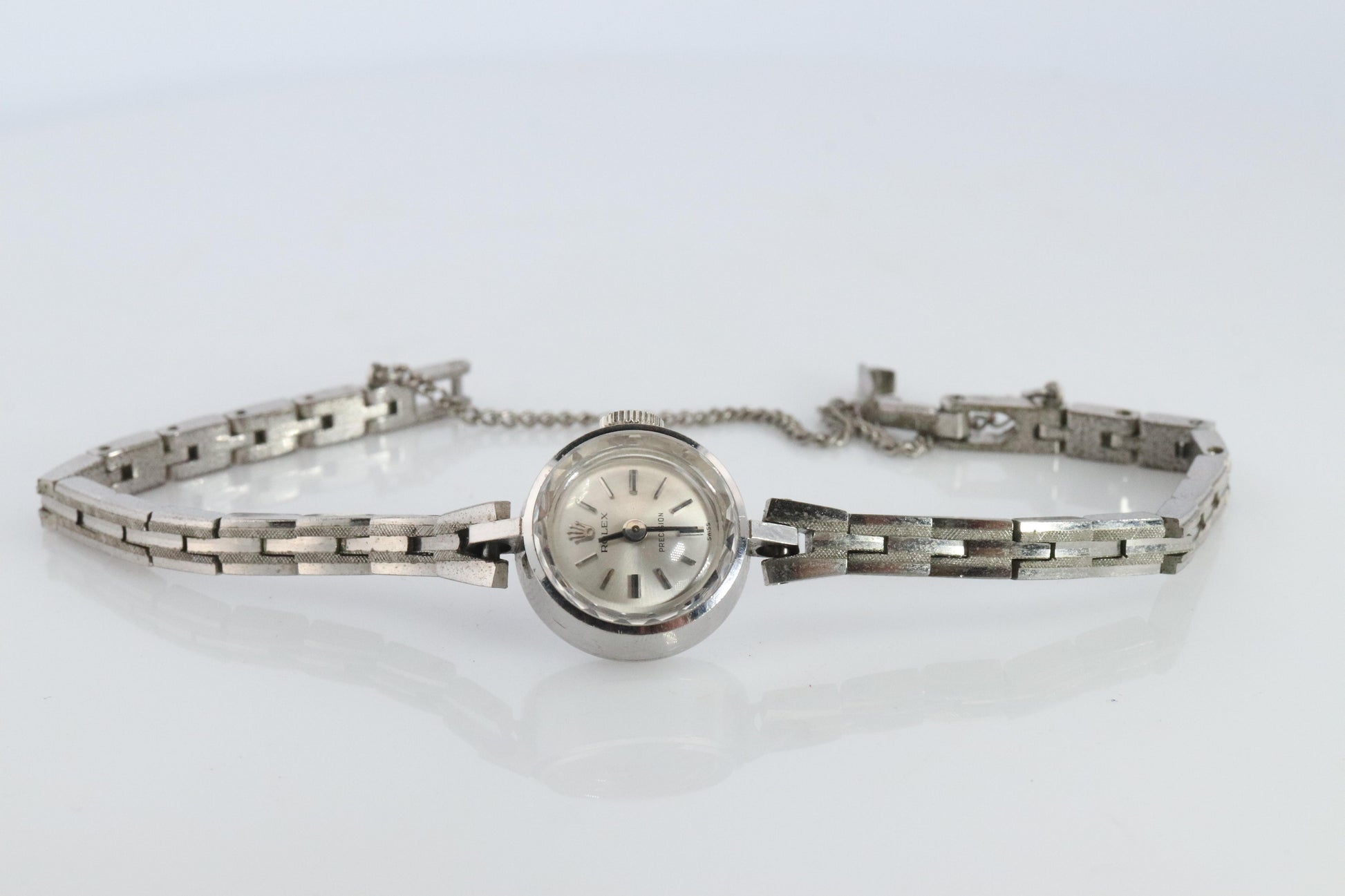 Genuine 18k Rolex Watch. 18k WG Ladies 2633 Dainty 1970s Ladies Rolex