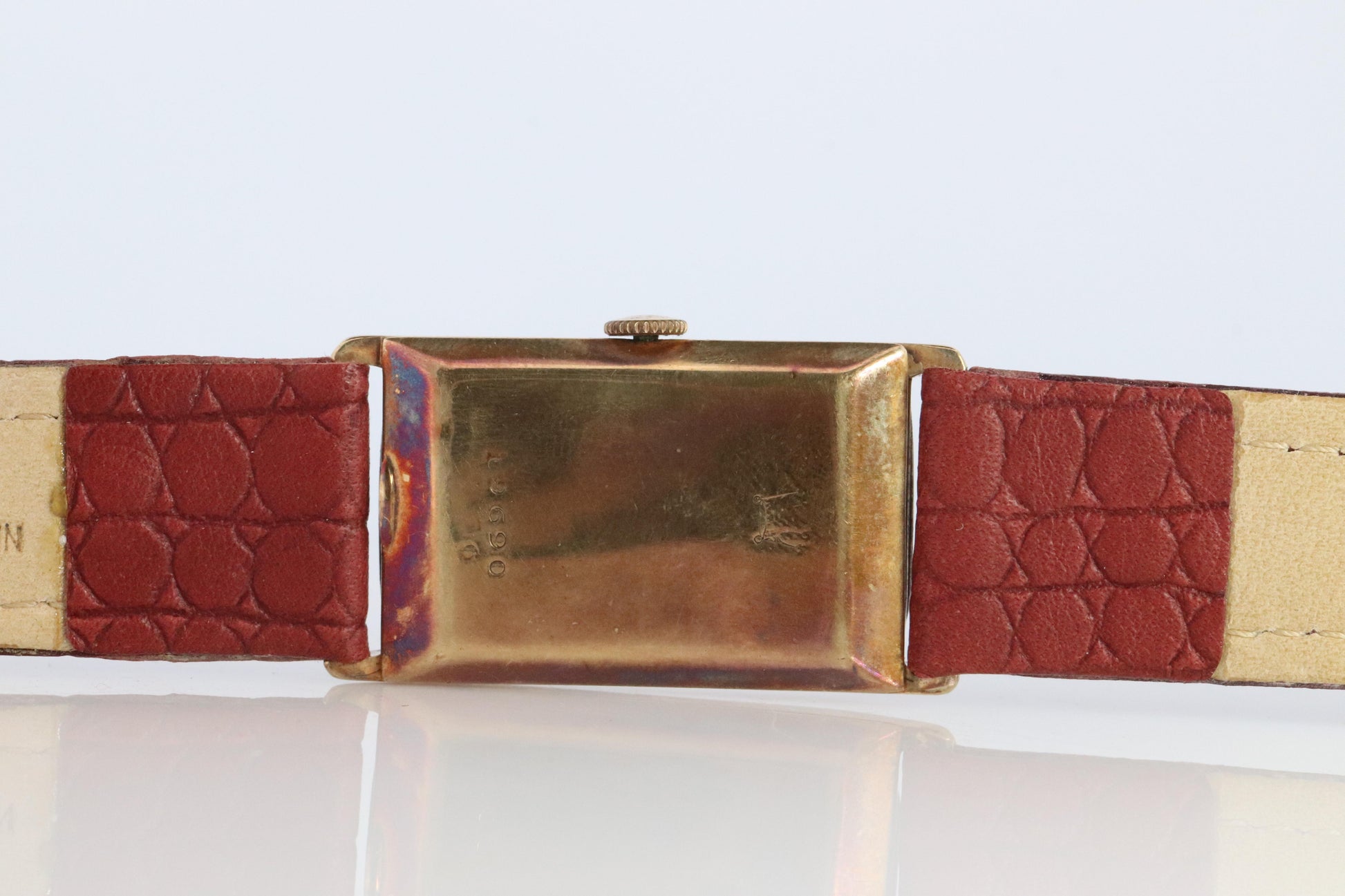 Vintage ROLEX Watch. 9k YG Rolex 2356 Tank Manual Wristwatch.