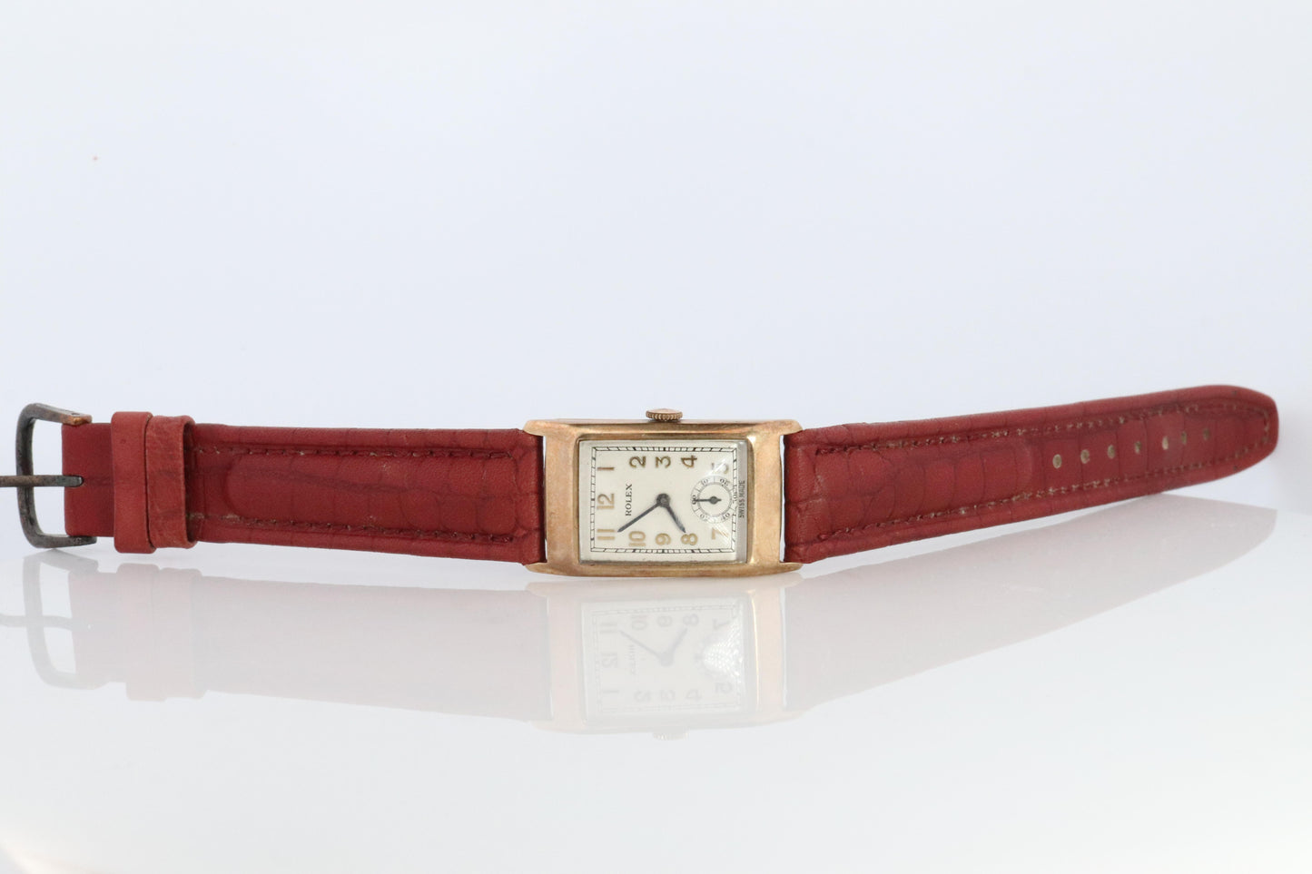 Vintage ROLEX Watch. 9k YG Rolex 2356 Tank Manual Wristwatch.