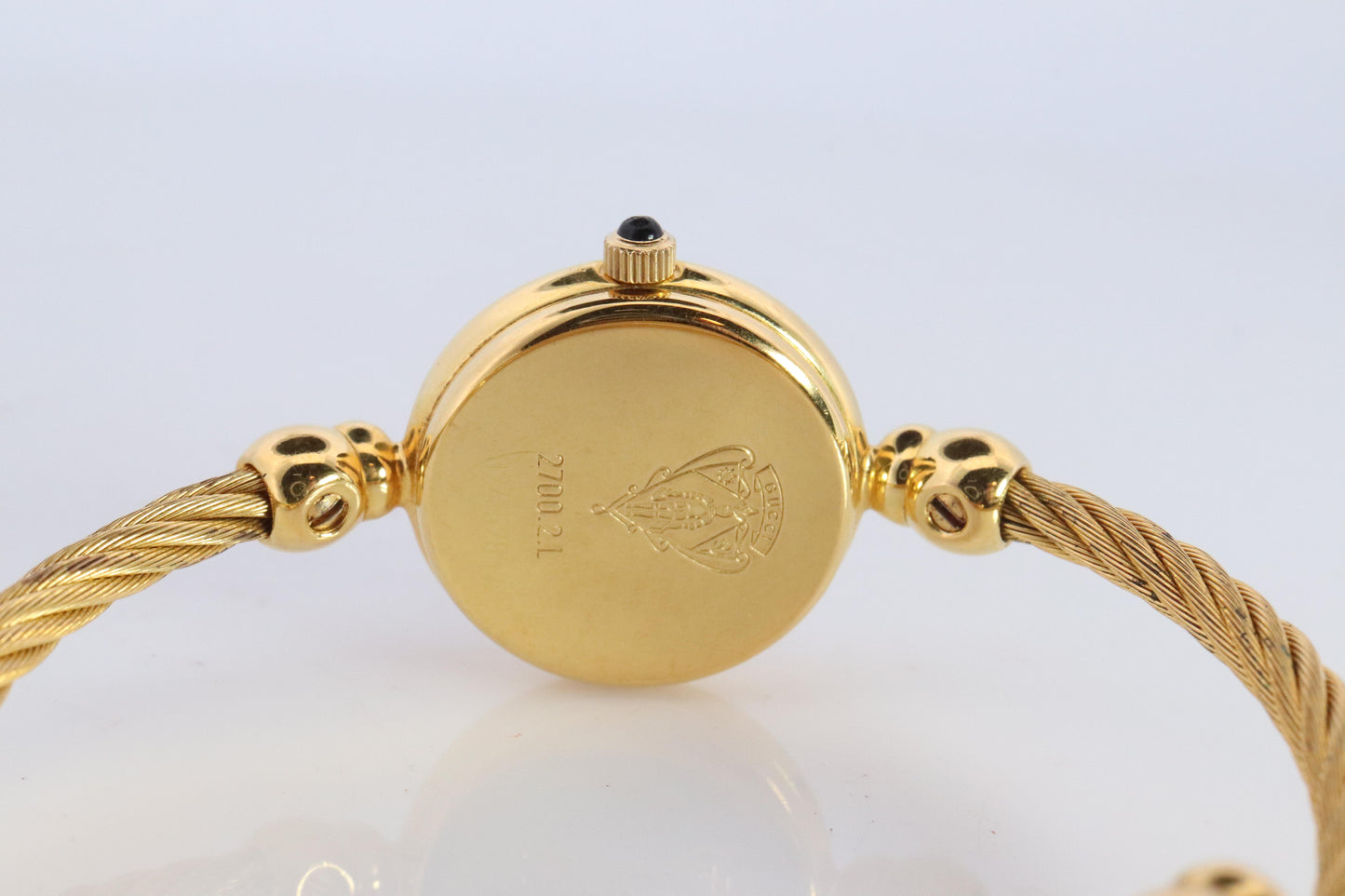 Vintage GUCCI Quartz 2700.2.L  Watch. Gucci Ladies Bangle Gold Tone Wristwatch