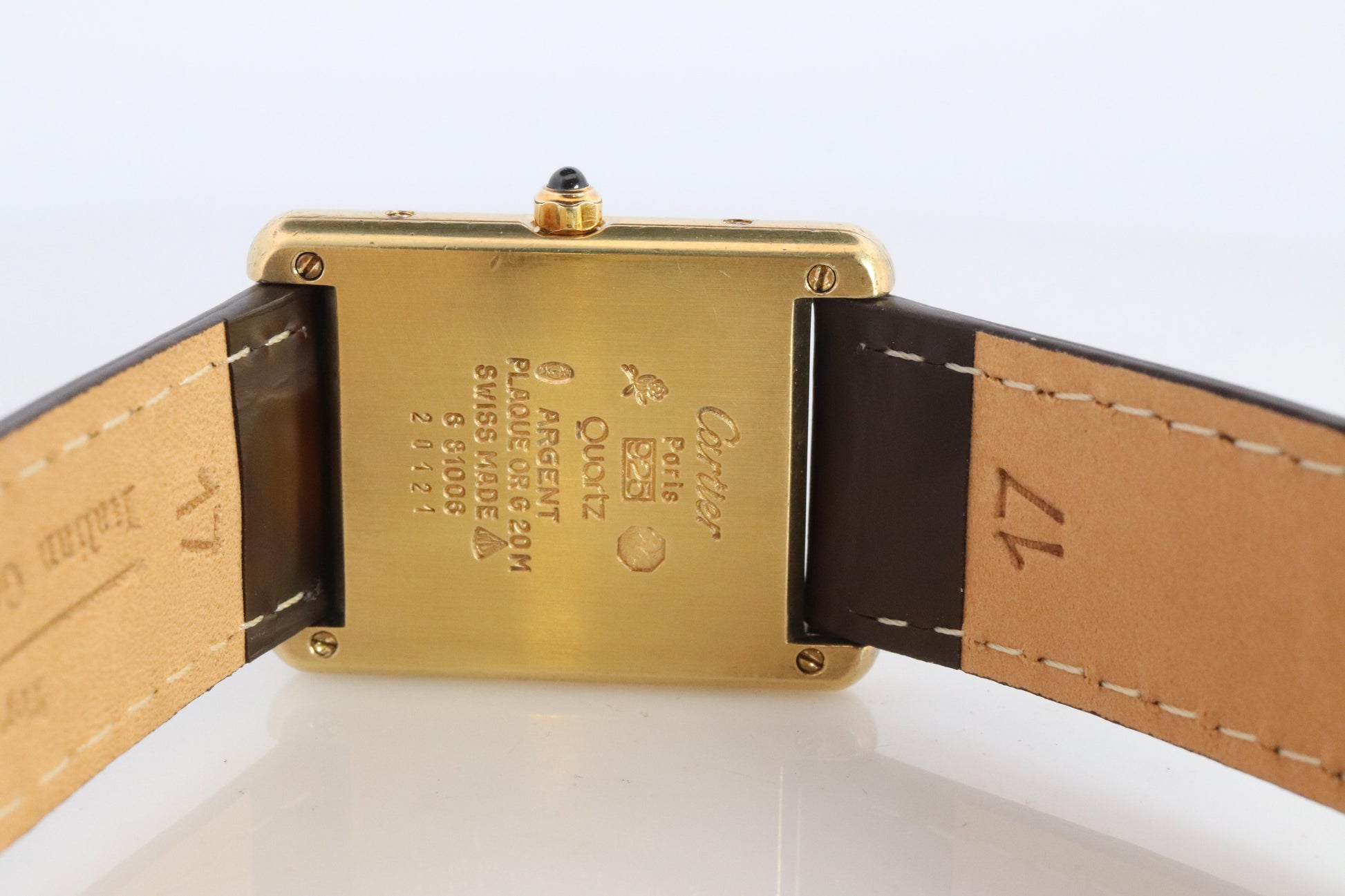 Vintage Must de Cartier 681006 Tank Watch. 925 Vermeil ARGENT Quartz Tank.