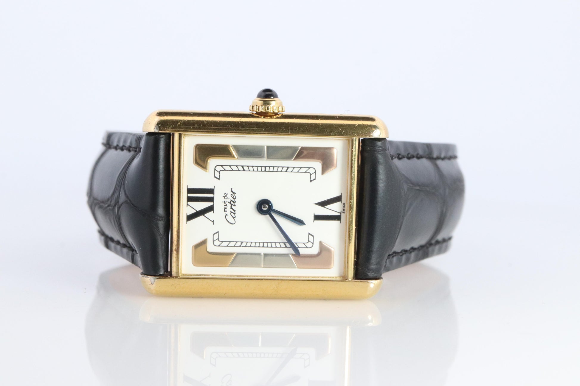 Vintage Must de Cartier 590005 Tank Watch. 925 Vermeil ARGENT Quartz Tank.