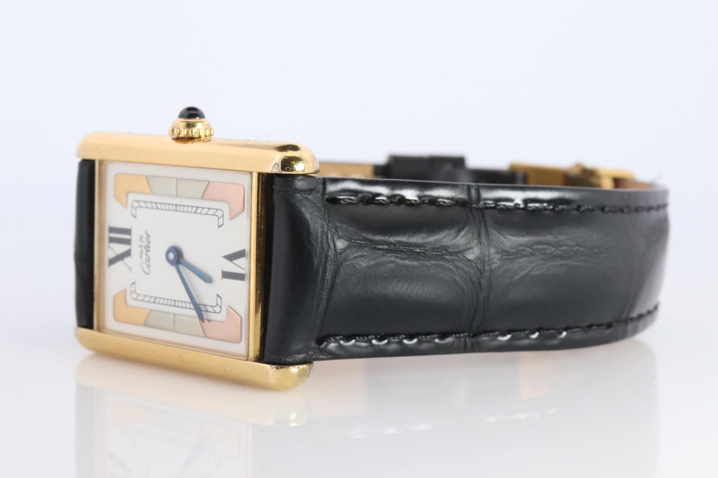 Vintage Must de Cartier 590005 Tank Watch. 925 Vermeil ARGENT Quartz Tank.