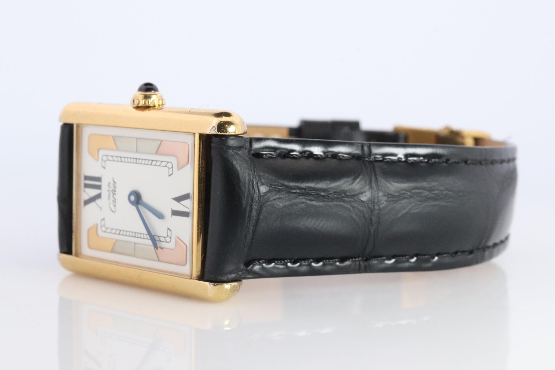 Vintage Must de Cartier 590005 Tank Watch. 925 Vermeil ARGENT Quartz Tank.