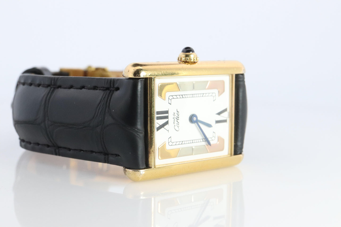 Vintage Must de Cartier 590005 Tank Watch. 925 Vermeil ARGENT Quartz Tank.