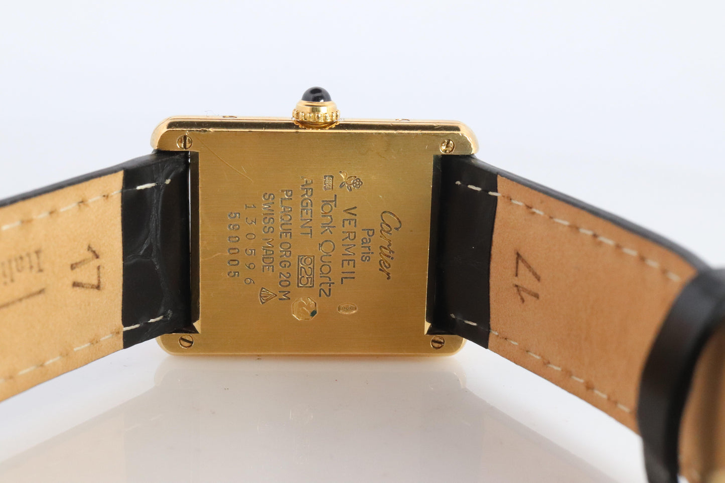 Vintage Must de Cartier 590005 Tank Watch. 925 Vermeil ARGENT Quartz Tank.