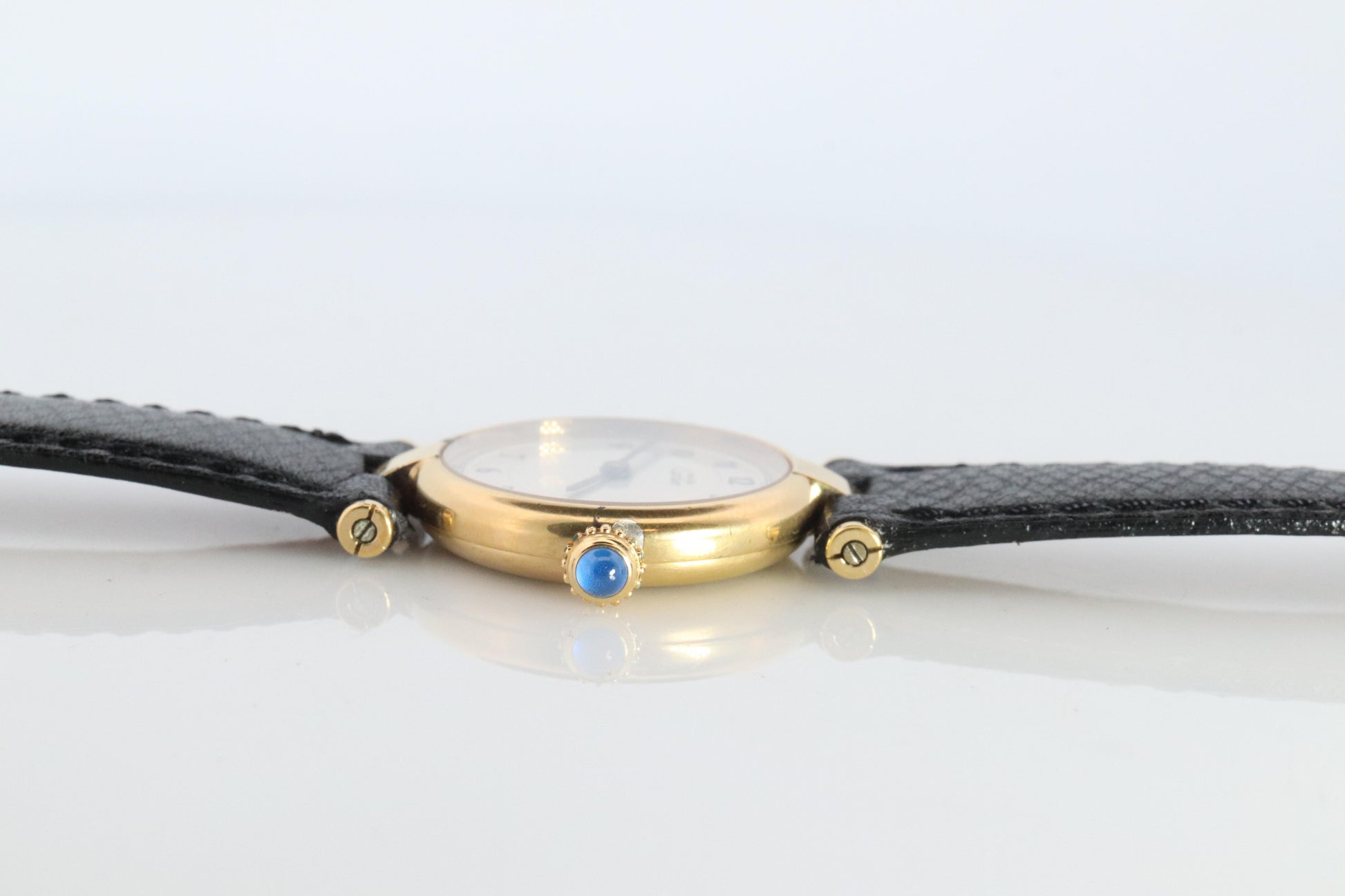 Genuine Cartier Watch. Must de Cartier Vendome 590004 Round Argent Arabic Face