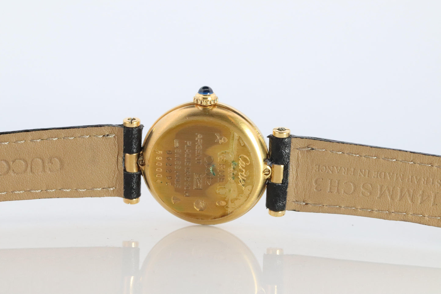 Genuine Cartier Watch. Must de Cartier Vendome 590004 Round Argent Arabic Face