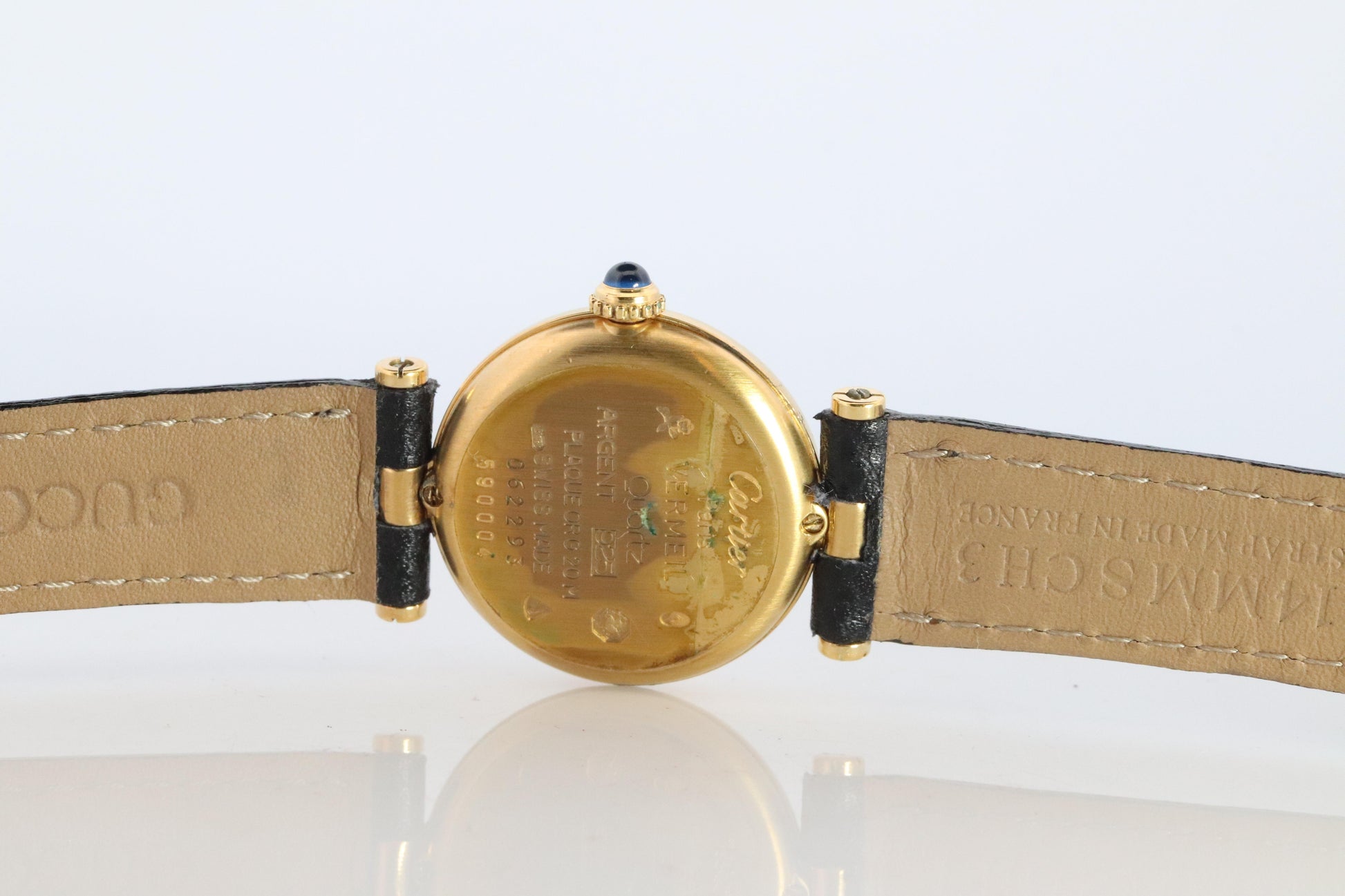 Genuine Cartier Watch. Must de Cartier Vendome 590004 Round Argent Arabic Face