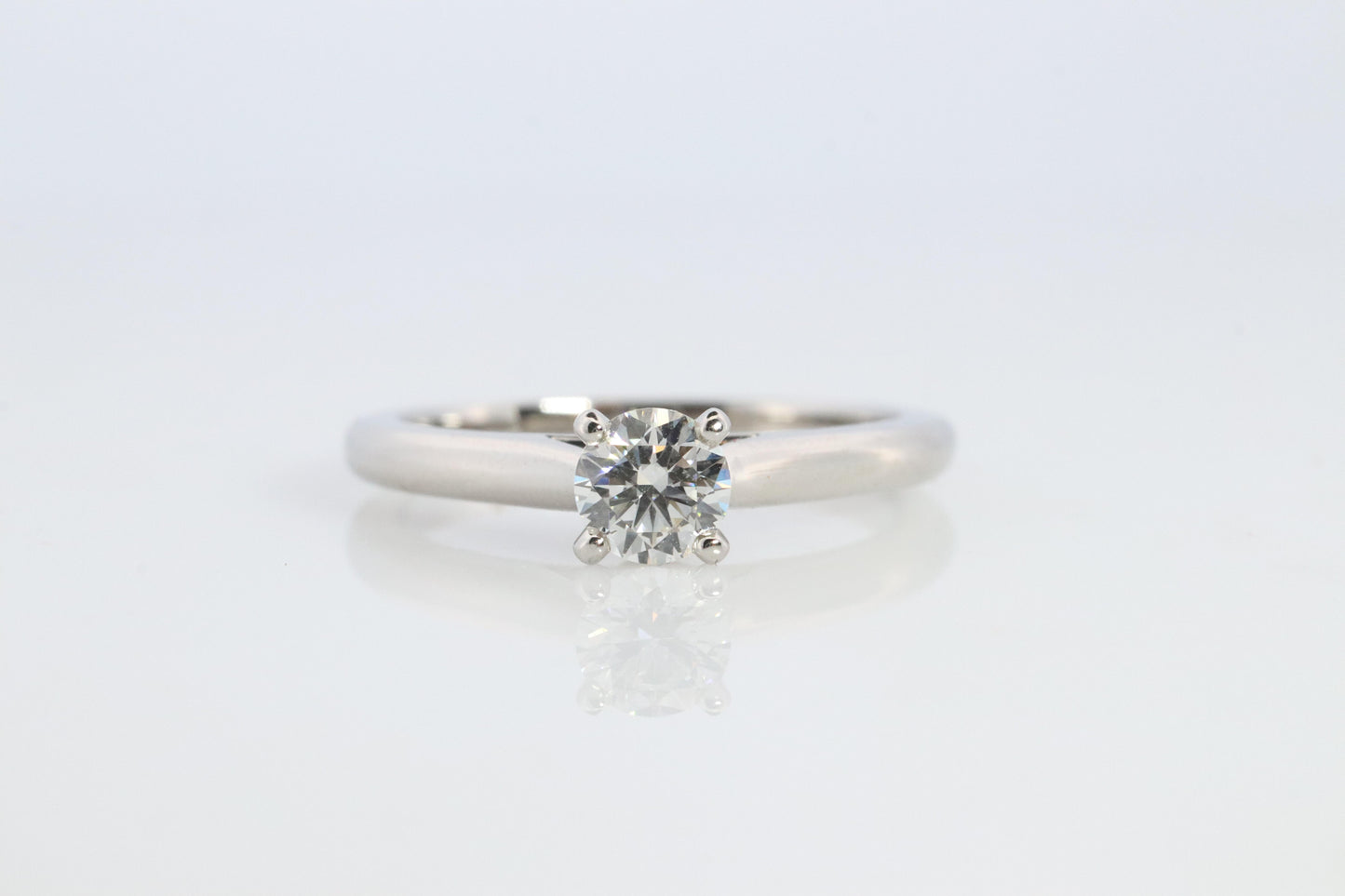 Cartier Platinum Diamond Solitaire ring.  PT950 Cartier 1895 Engagement Ring.