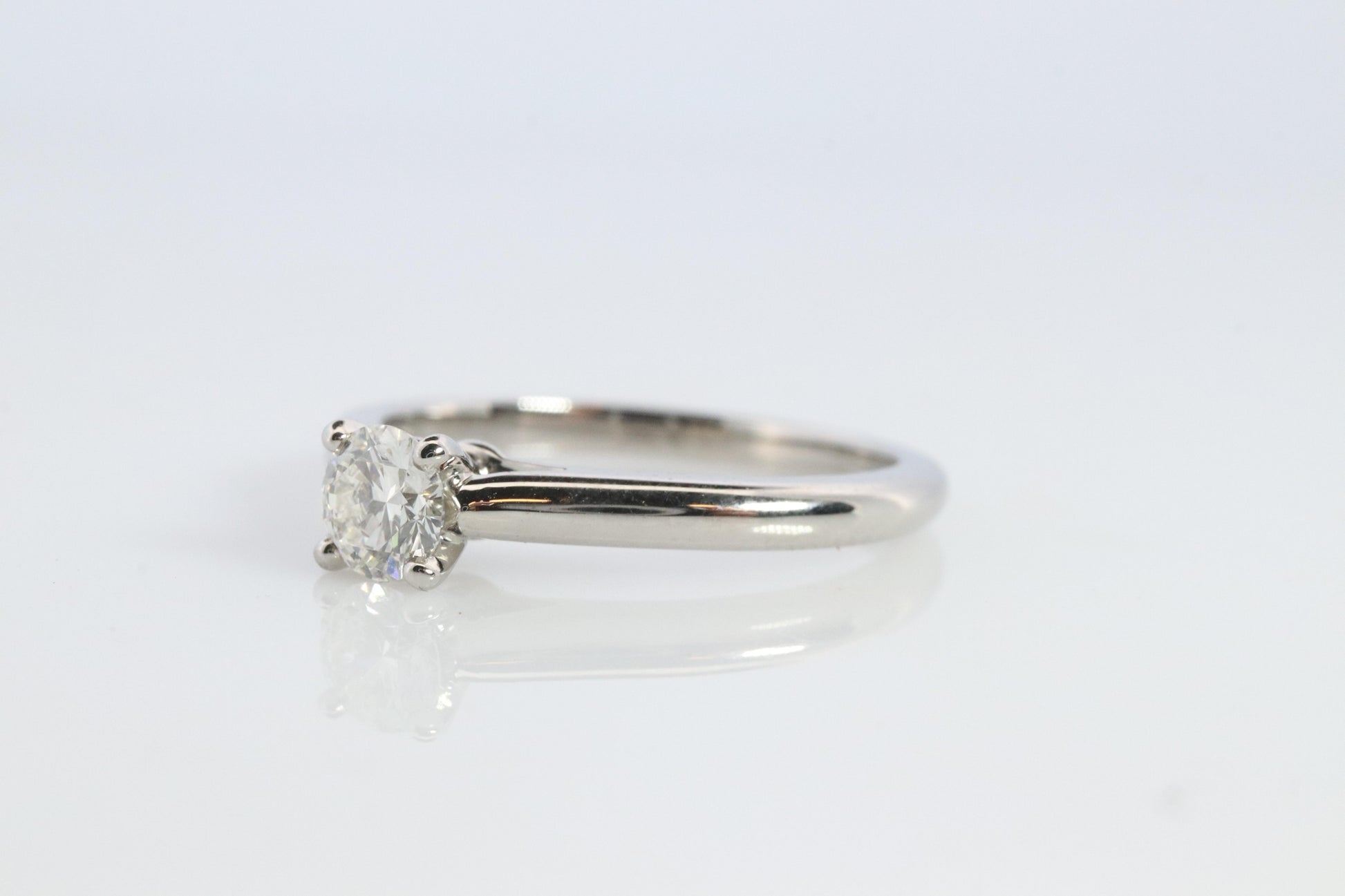 Cartier Platinum Diamond Solitaire ring.  PT950 Cartier 1895 Engagement Ring.