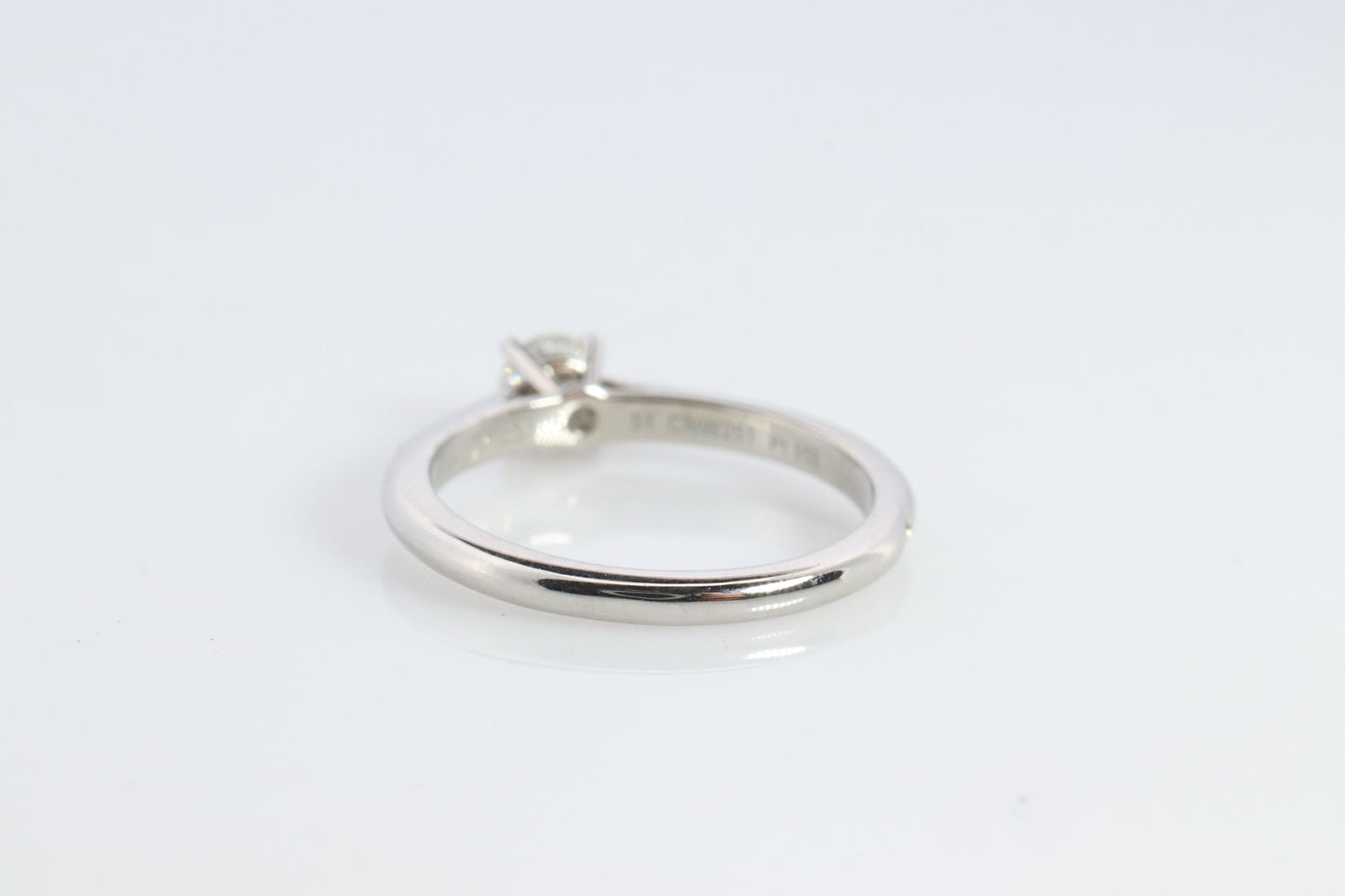 Cartier Platinum Diamond Solitaire ring.  PT950 Cartier 1895 Engagement Ring.