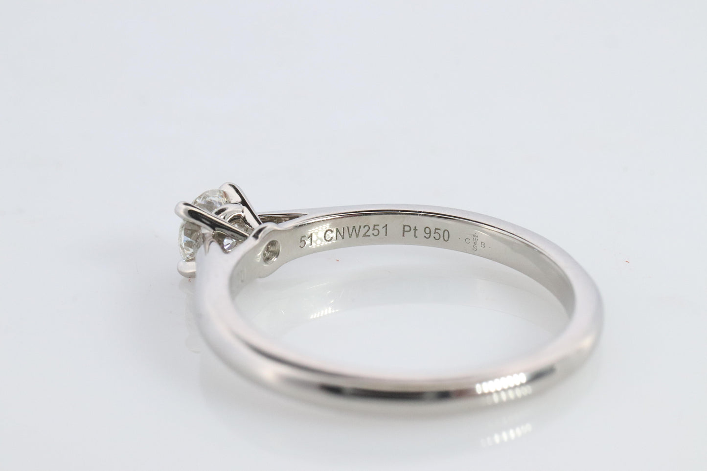 Cartier Platinum Diamond Solitaire ring.  PT950 Cartier 1895 Engagement Ring.