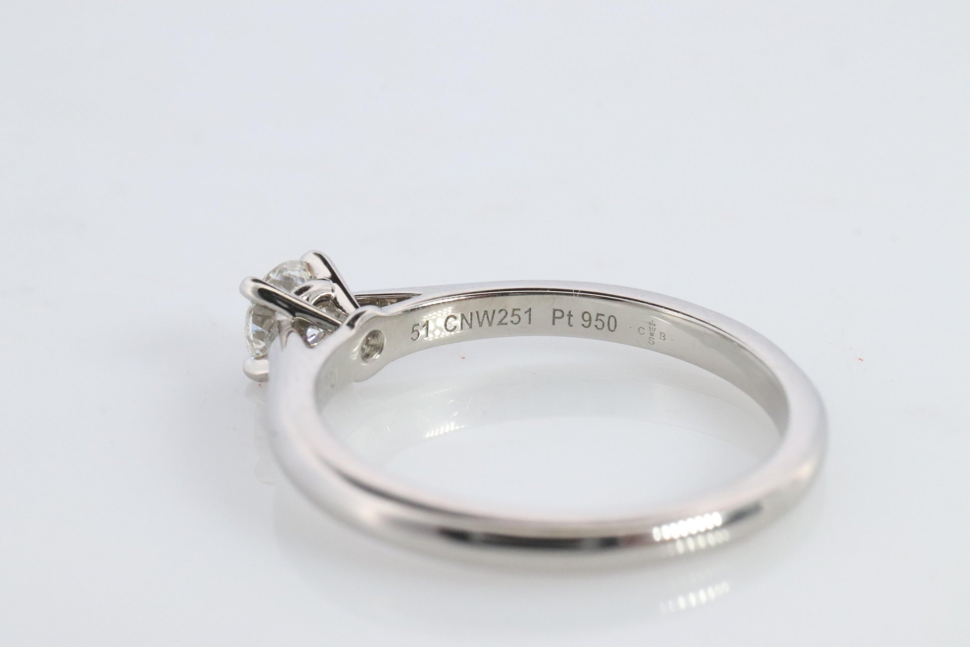 Cartier Platinum Diamond Solitaire ring.  PT950 Cartier 1895 Engagement Ring.