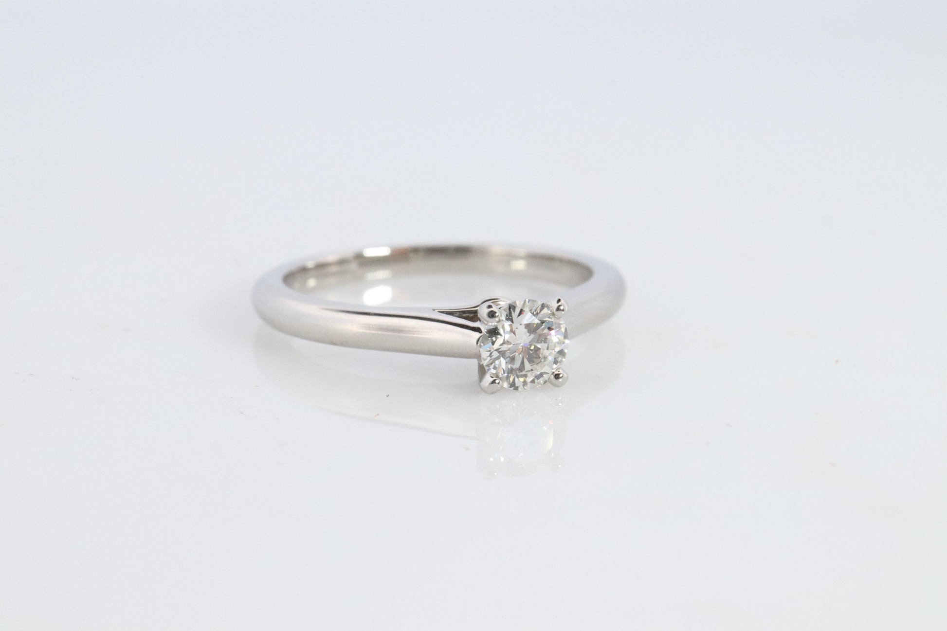 Cartier Platinum Diamond Solitaire ring.  PT950 Cartier 1895 Engagement Ring.