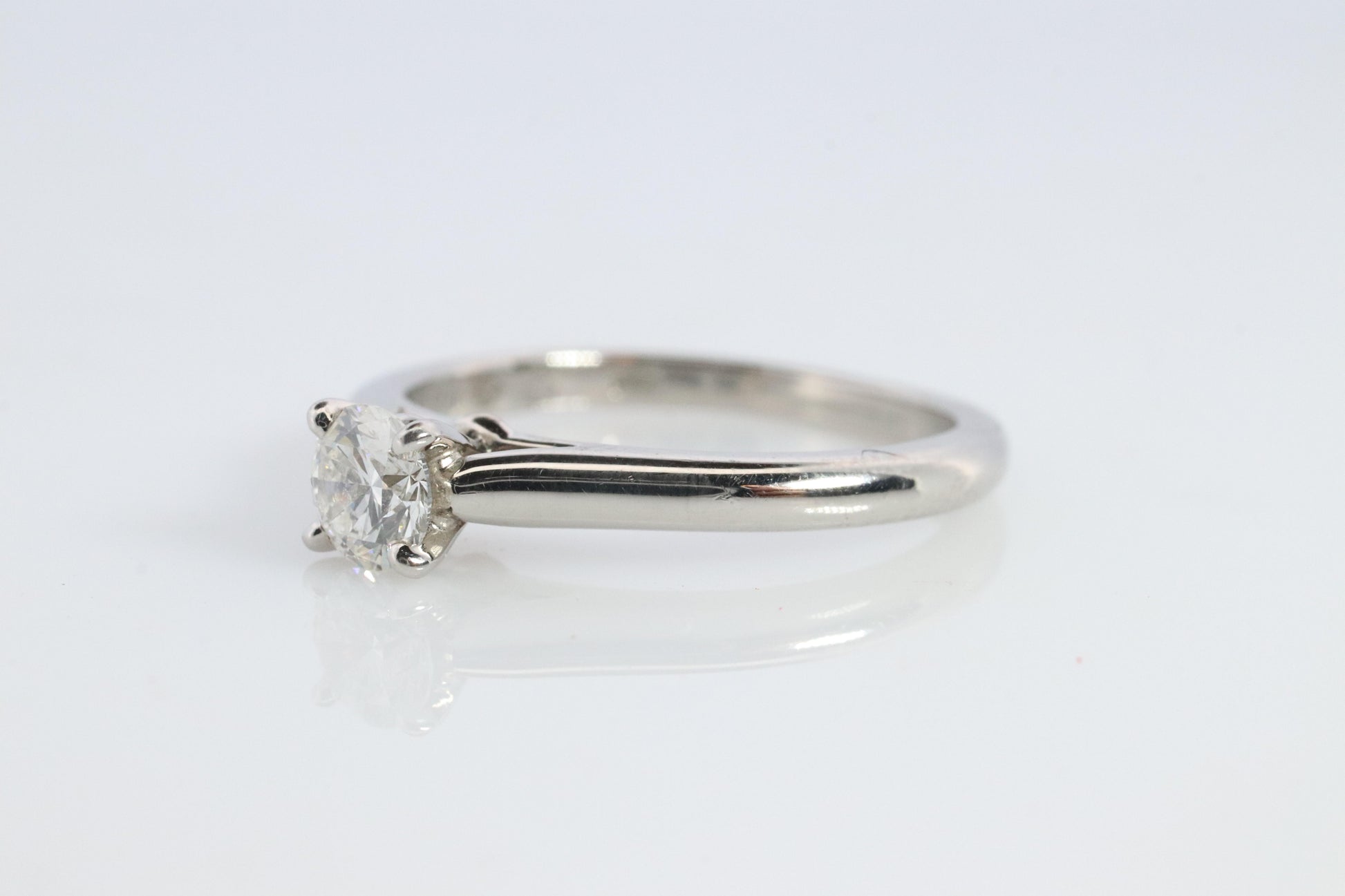 Cartier Platinum Diamond Solitaire ring.  PT950 Cartier 1895 Engagement Ring.