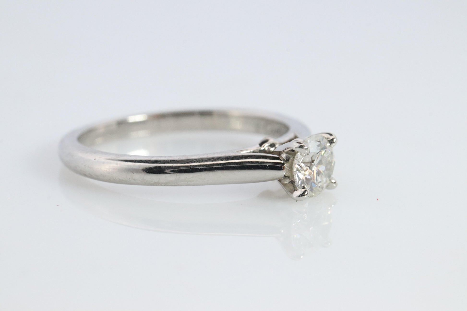 Cartier Platinum Diamond Solitaire ring.  PT950 Cartier 1895 Engagement Ring.