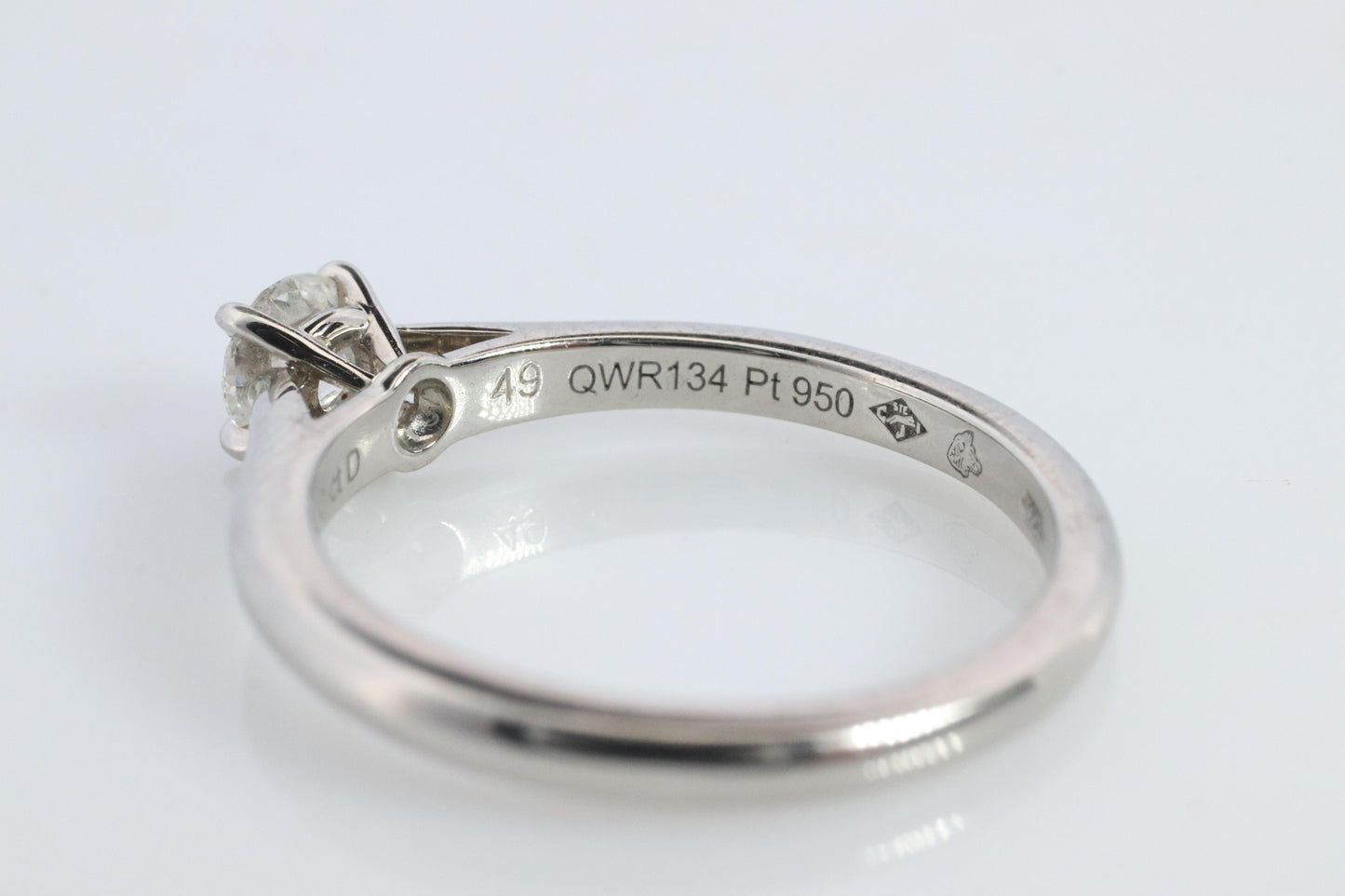 Cartier Platinum Diamond Solitaire ring.  PT950 Cartier 1895 Engagement Ring.