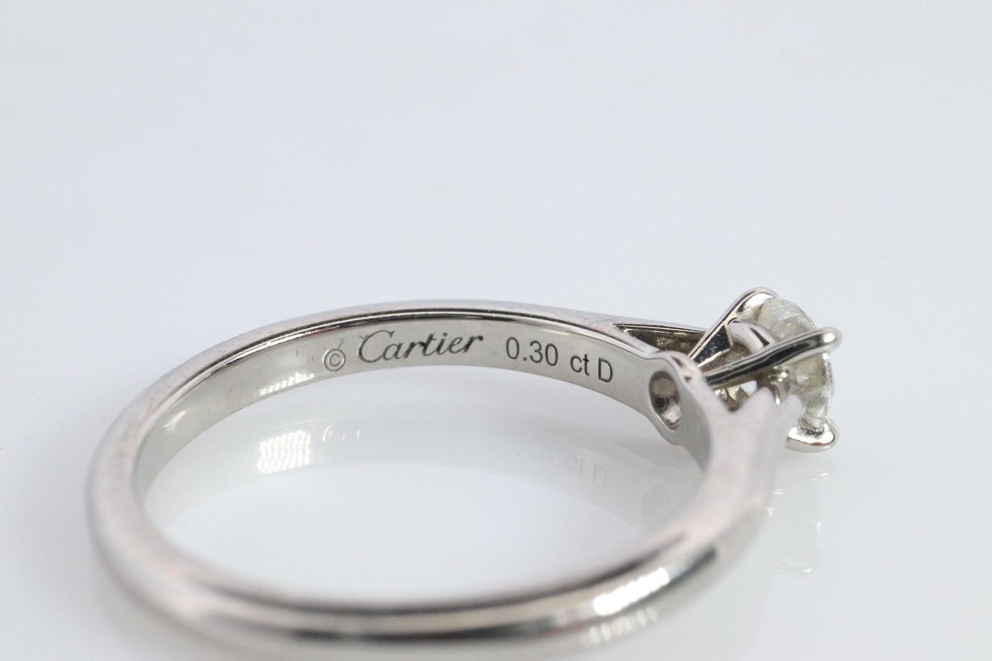 Cartier Platinum Diamond Solitaire ring.  PT950 Cartier 1895 Engagement Ring.