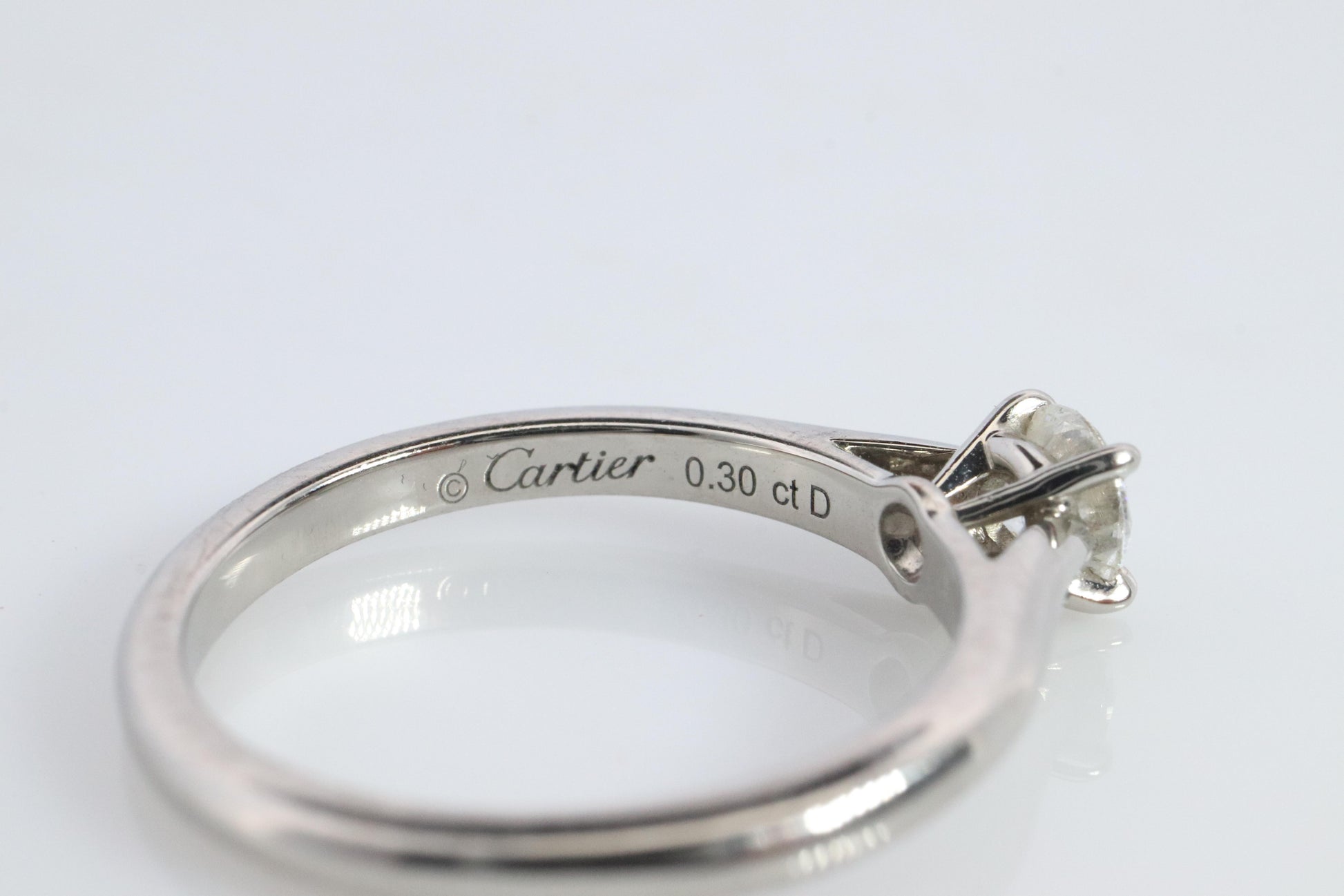 Cartier Platinum Diamond Solitaire ring.  PT950 Cartier 1895 Engagement Ring.