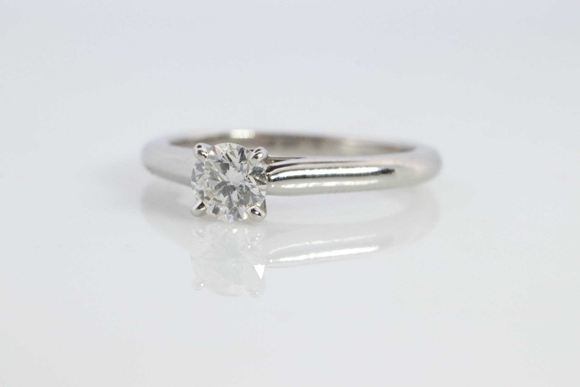 Cartier Platinum Diamond Solitaire ring.  PT950 Cartier 1895 Engagement Ring.