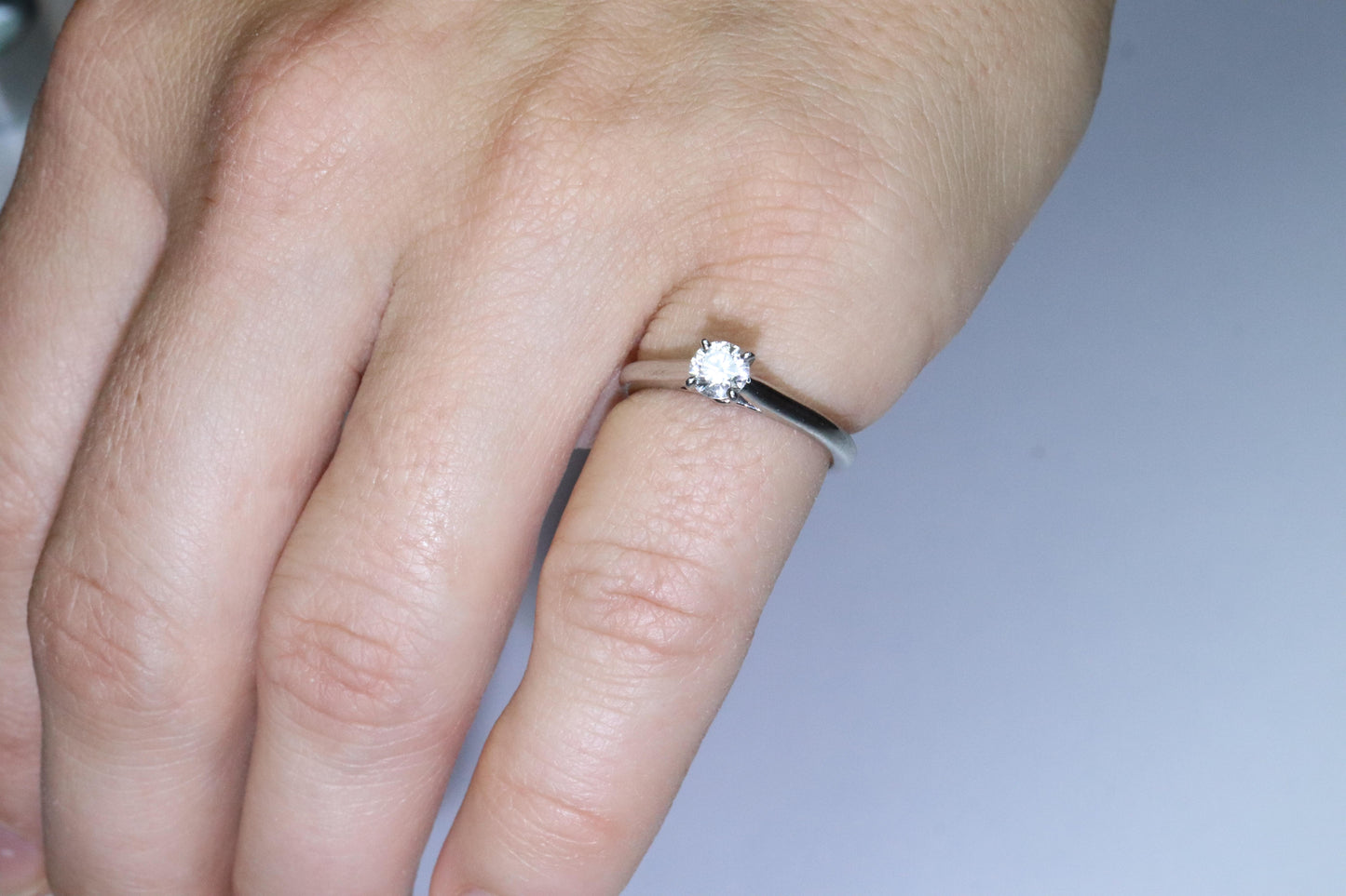 Cartier Platinum Diamond Solitaire ring.  PT950 Cartier 1895 Engagement Ring.