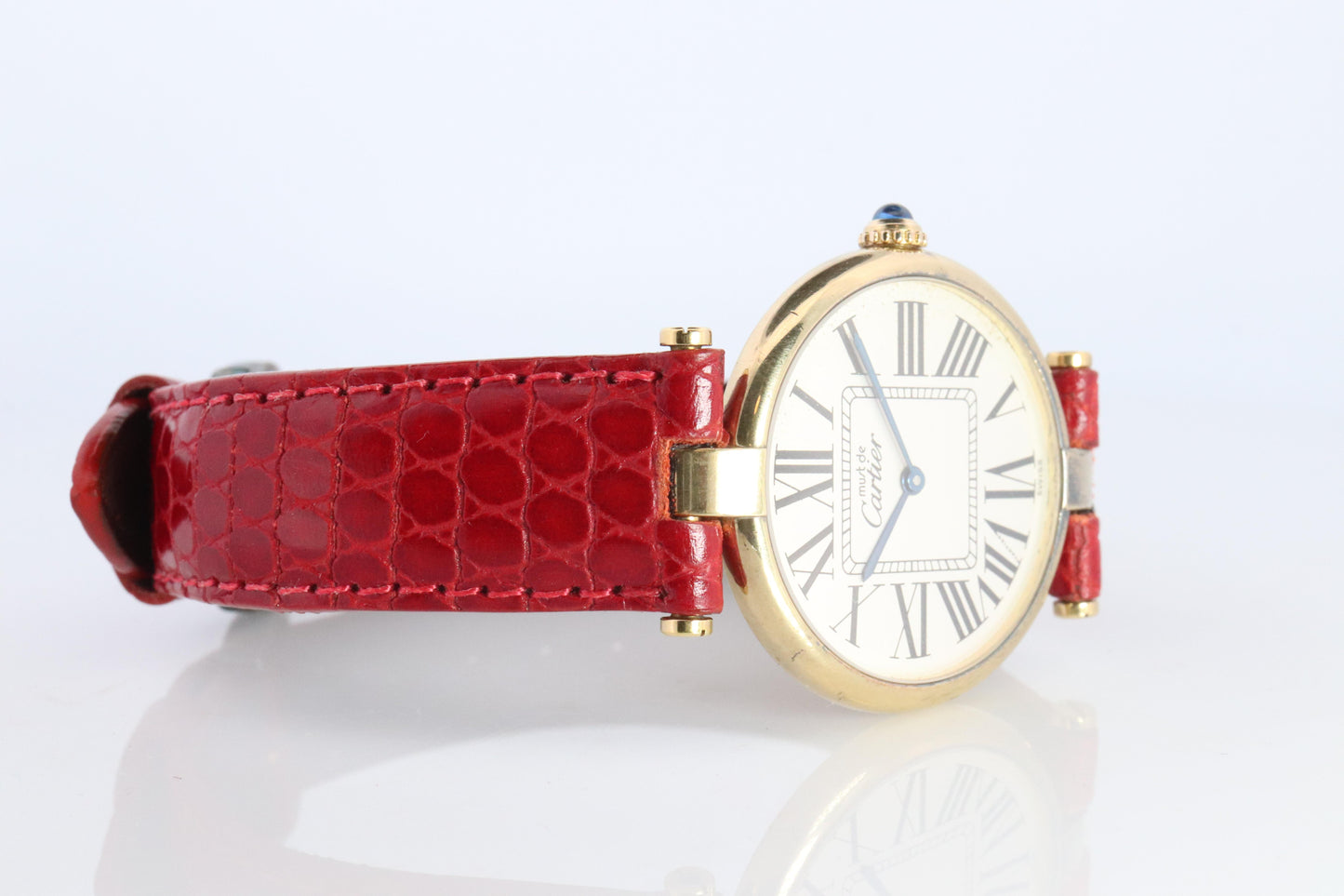 Cartier 590003 Watch. Must de Cartier White Dial Vendome Round Argent 30mm