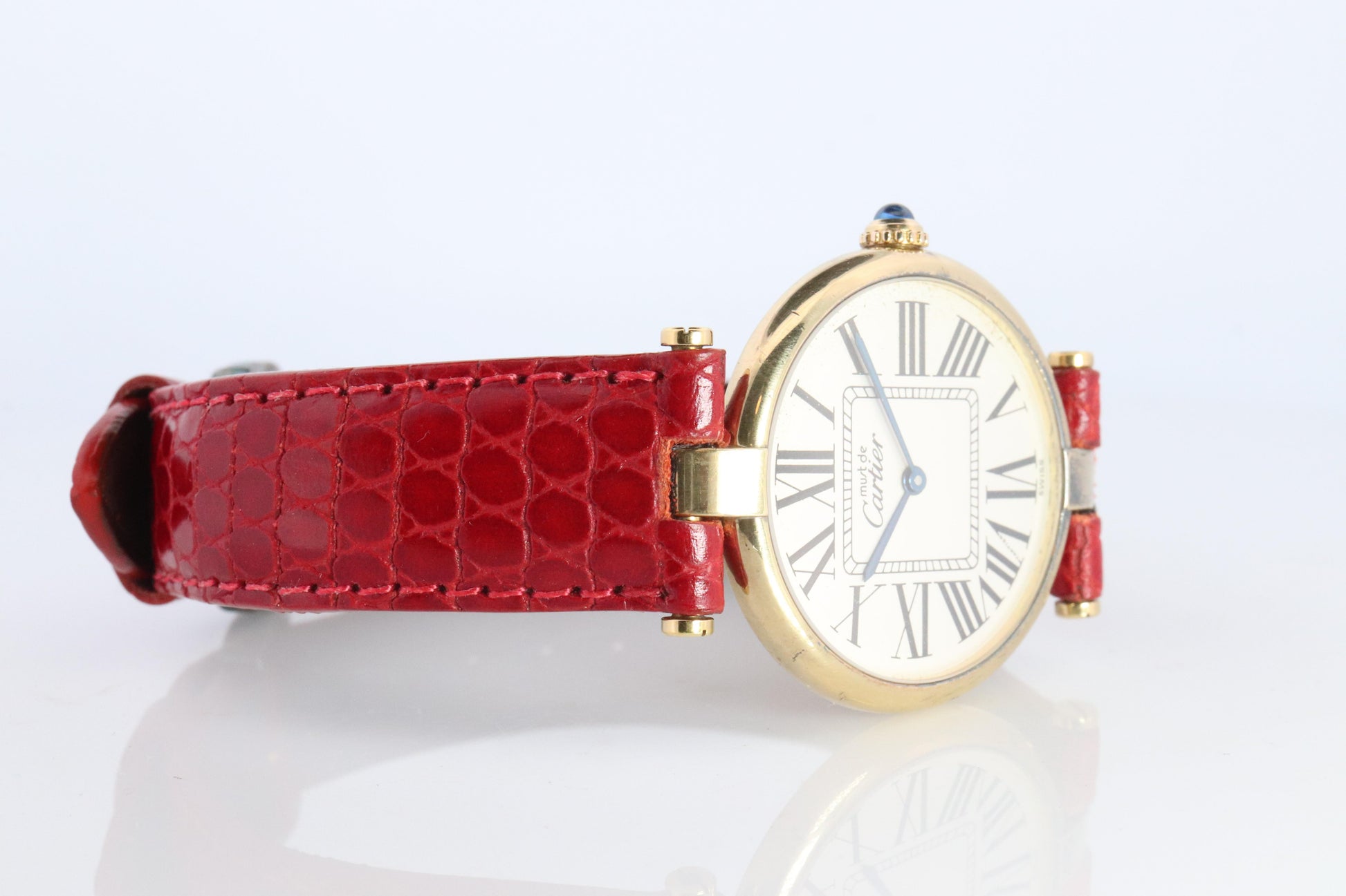 Cartier 590003 Watch. Must de Cartier White Dial Vendome Round Argent 30mm