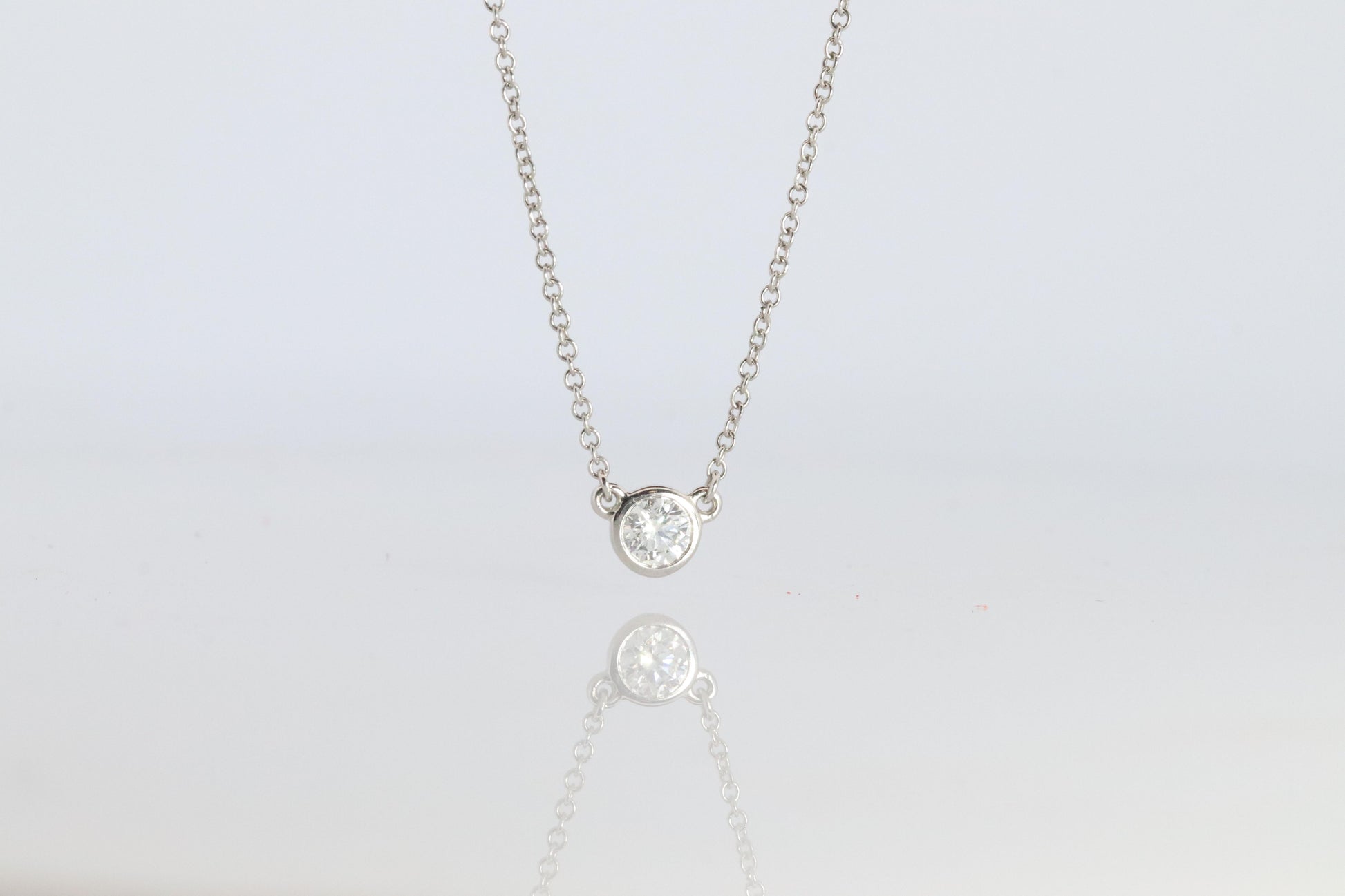 Vintage Tiffany Co Platinum Necklace Elsa Peretti Diamond by the Yard 0.25ct 1P