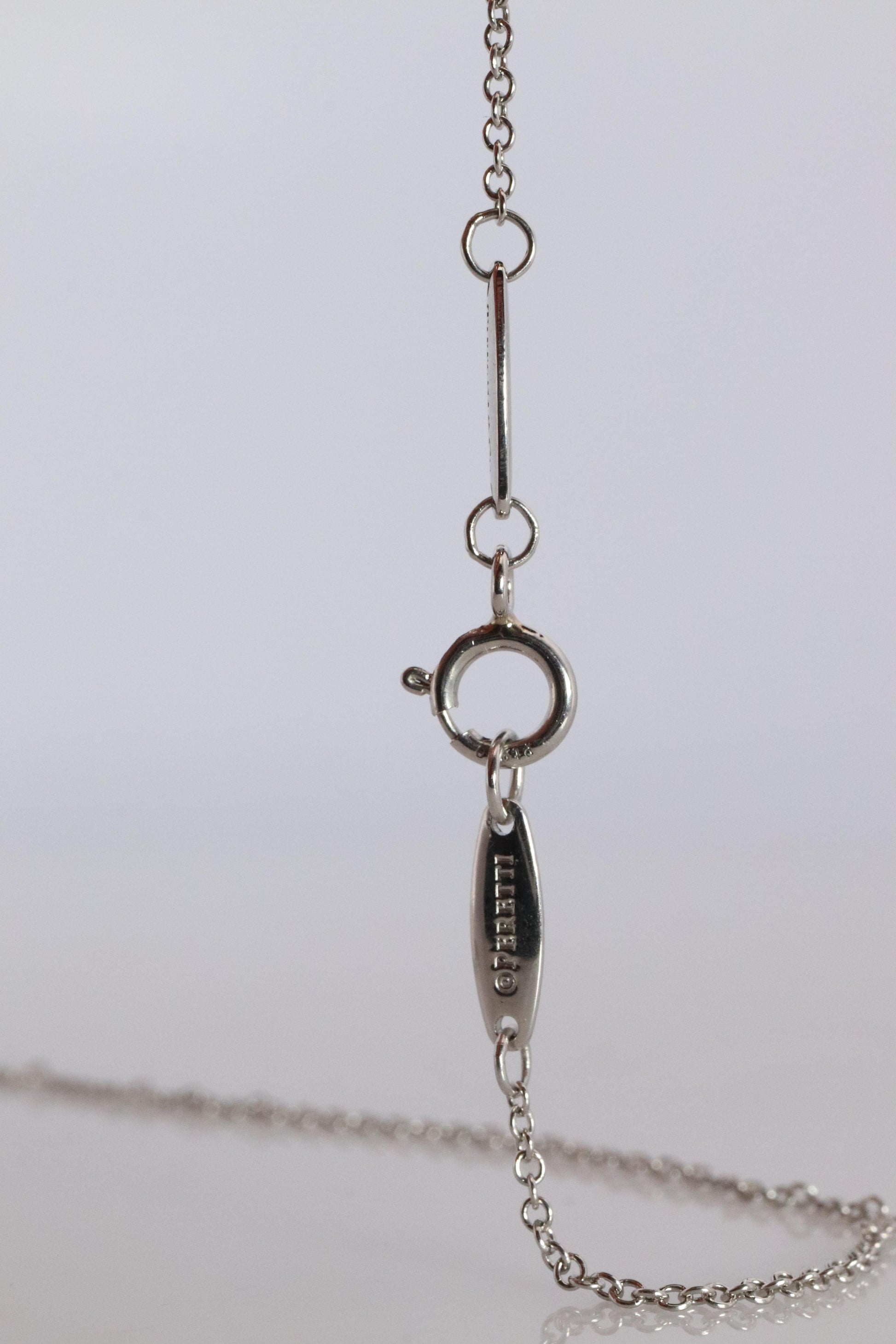 Vintage Tiffany Co Platinum Necklace Elsa Peretti Diamond by the Yard 0.25ct 1P