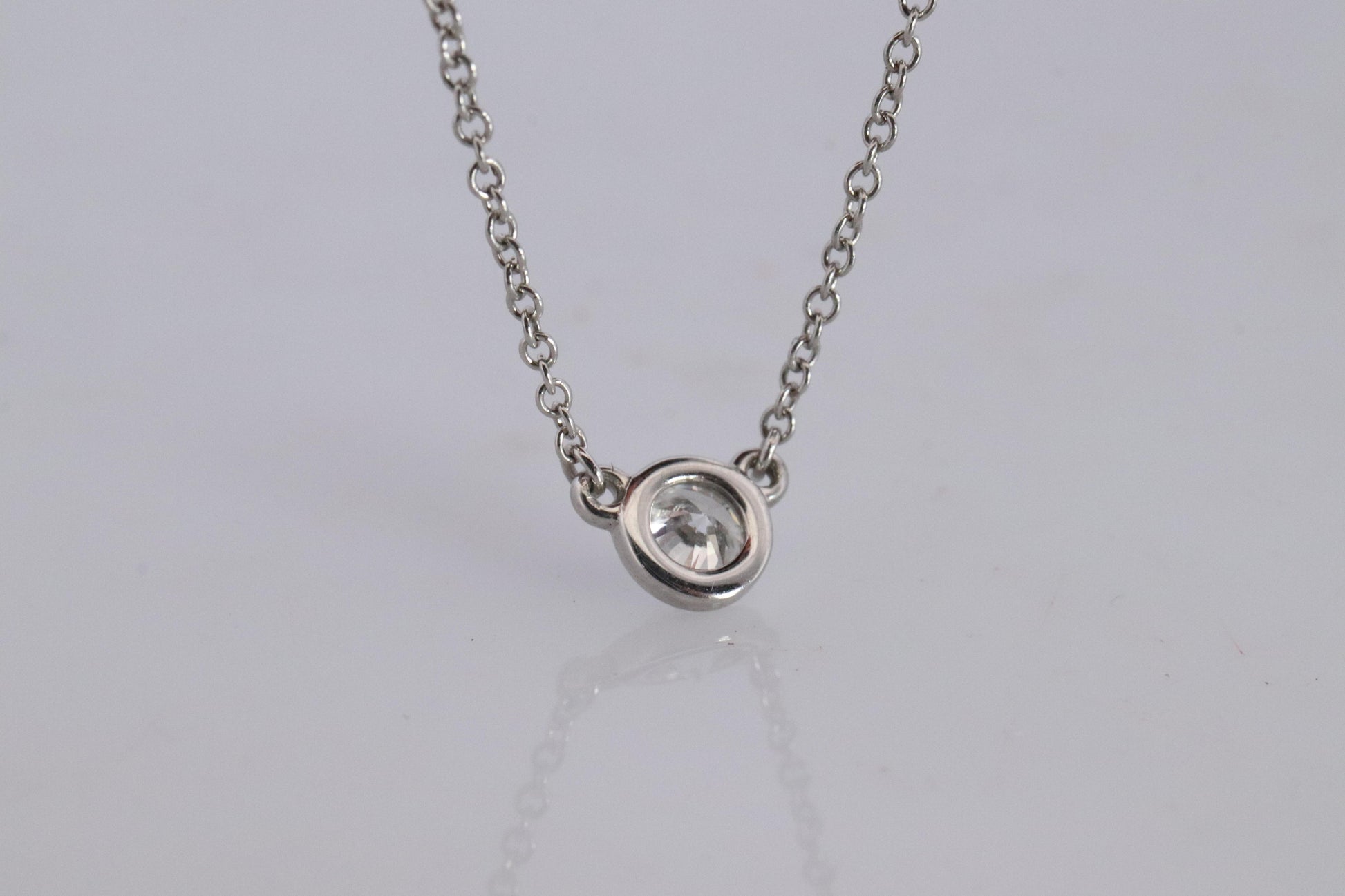 Vintage Tiffany Co Platinum Necklace Elsa Peretti Diamond by the Yard 0.25ct 1P