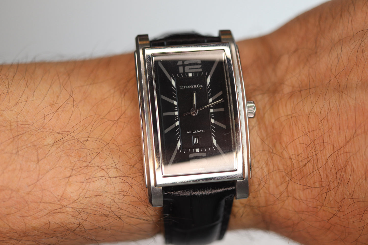Tiffany and Co Watch. Automatic Tiffany Grand Resonator Mens Tank Watch.