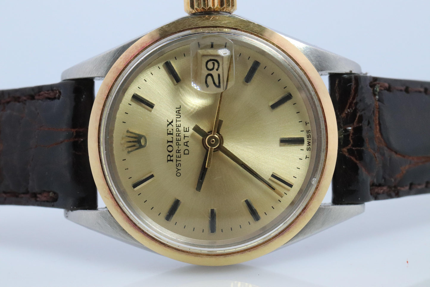 Genuine Rolex 6516 Watch. 18k and SS ROLEX Oyster Perpetual Date Automatic
